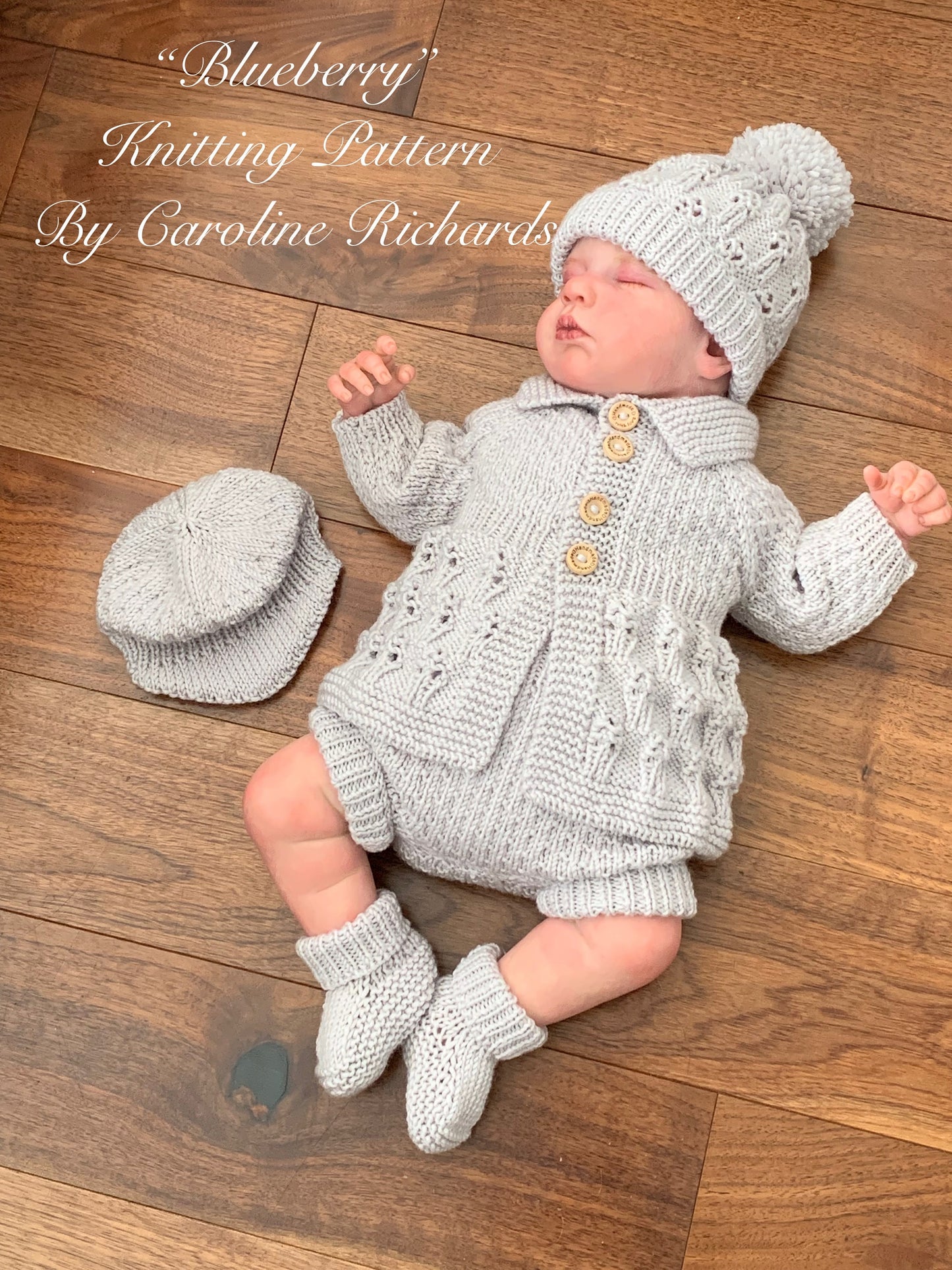 "Blueberry” 5 Piece set - 8 sizes from premature to 24 Month old baby