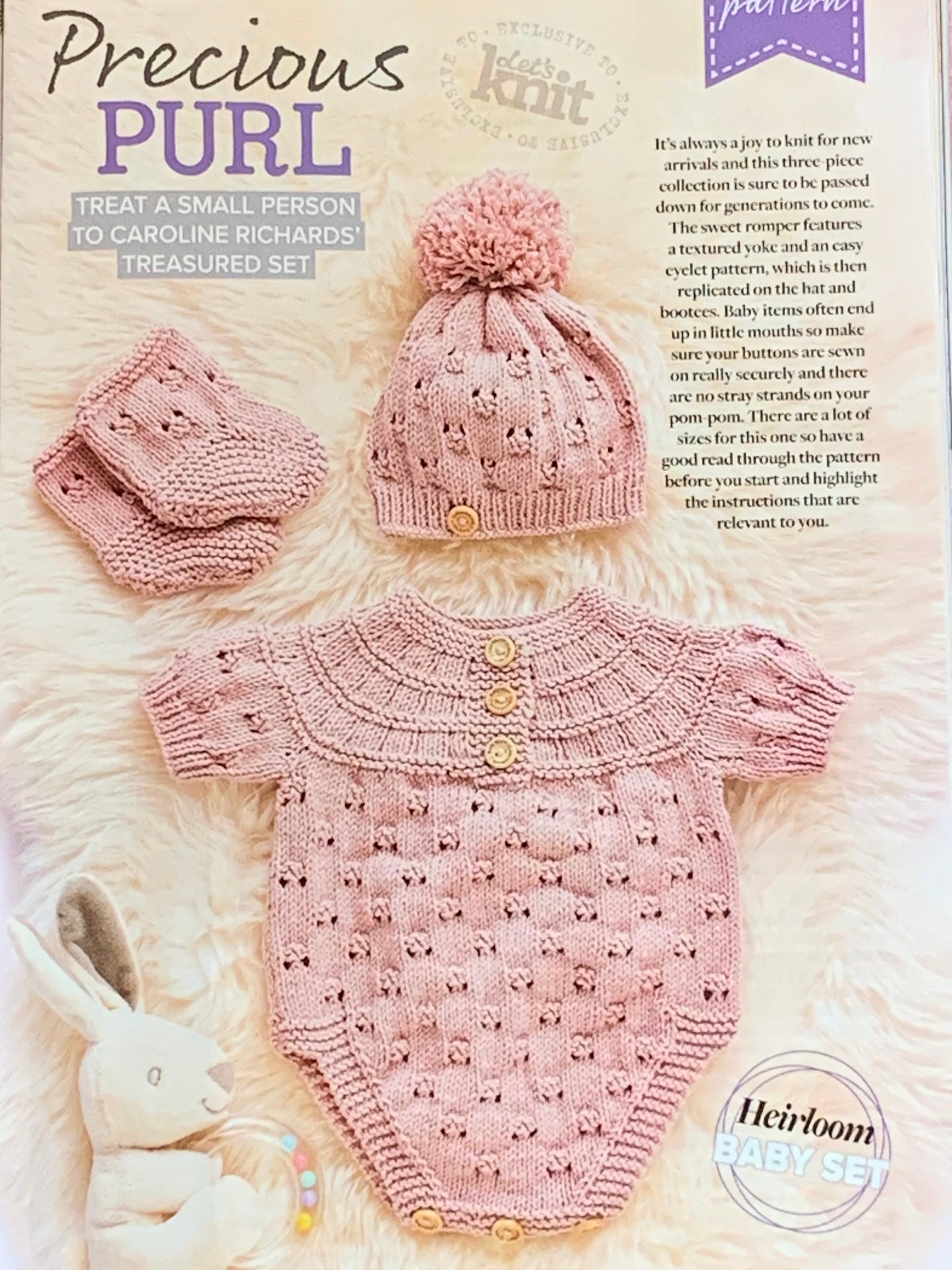 "Pippin” 3 Piece set - 8 sizes from premature to 24 Month old baby