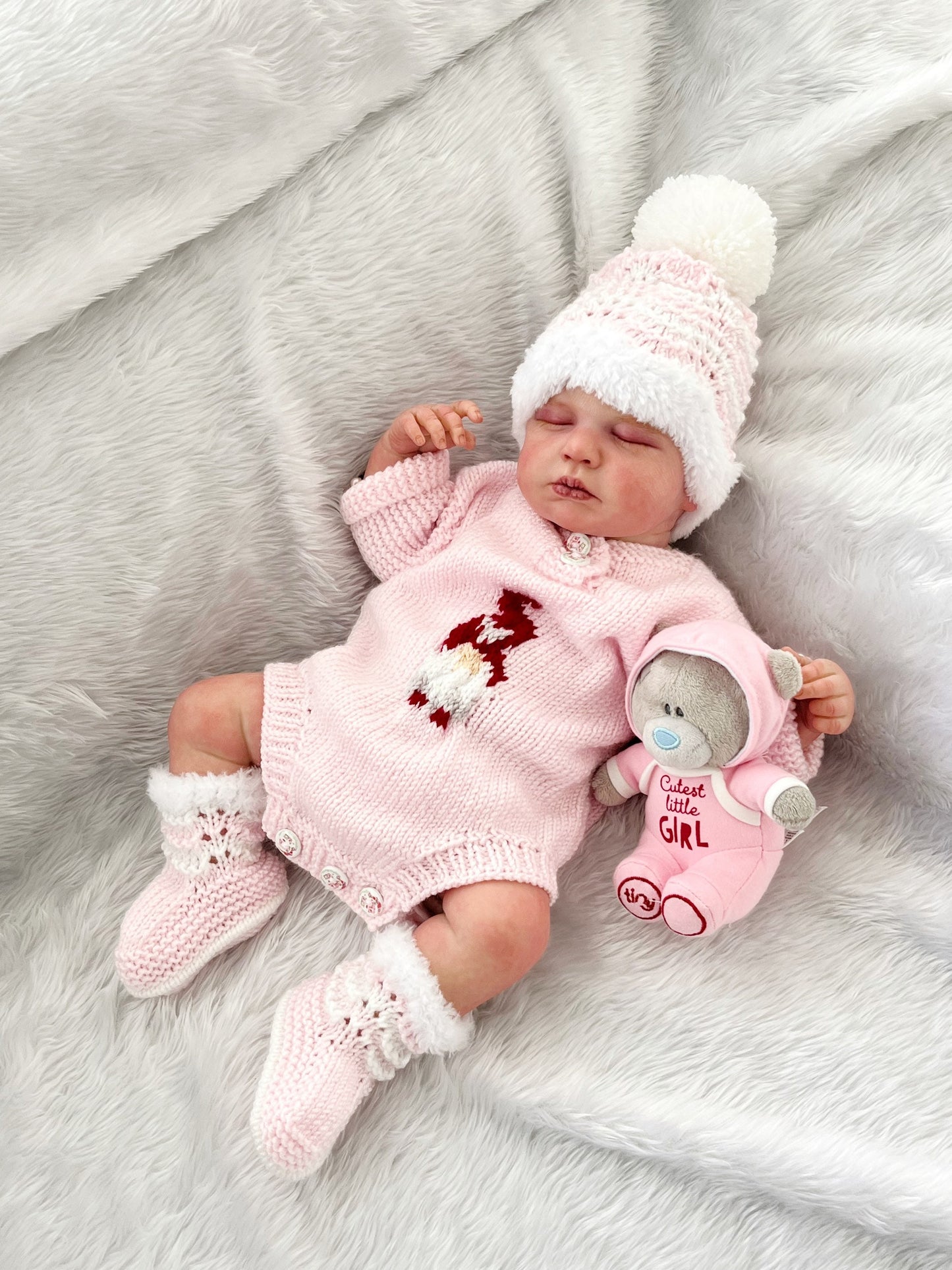 "Jingle Bells” Romper Knitting pattern for Reborn doll 16 -22” or 0-3 Month Old Baby