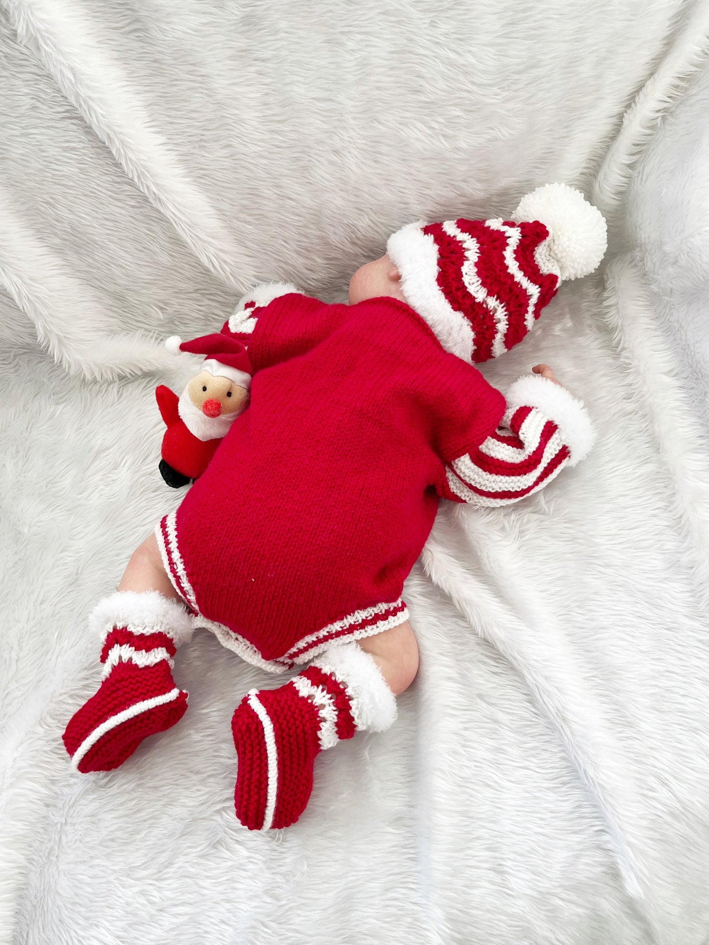 "Jingle Bells” Romper Knitting pattern for Reborn doll 16 -22” or 0-3 Month Old Baby