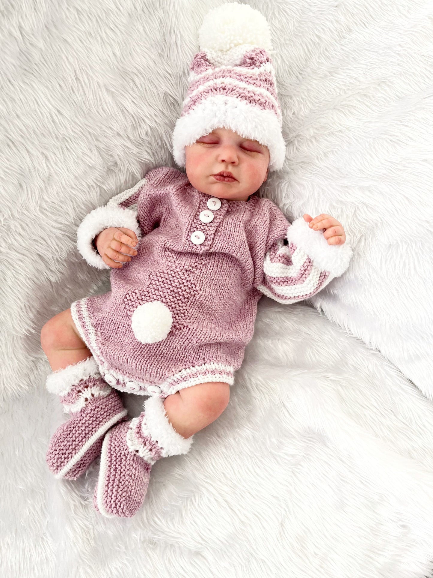 "Jingle Bells” Romper Knitting pattern for Reborn doll 16 -22” or 0-3 Month Old Baby