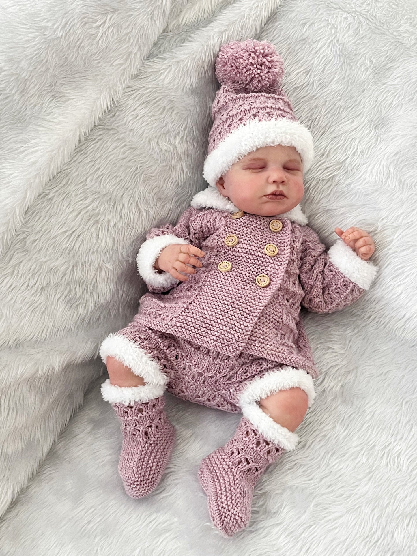 "Pixie” 4 Piece Set Knitting pattern for Reborn doll 16-22” or 0-3 Month Old Baby