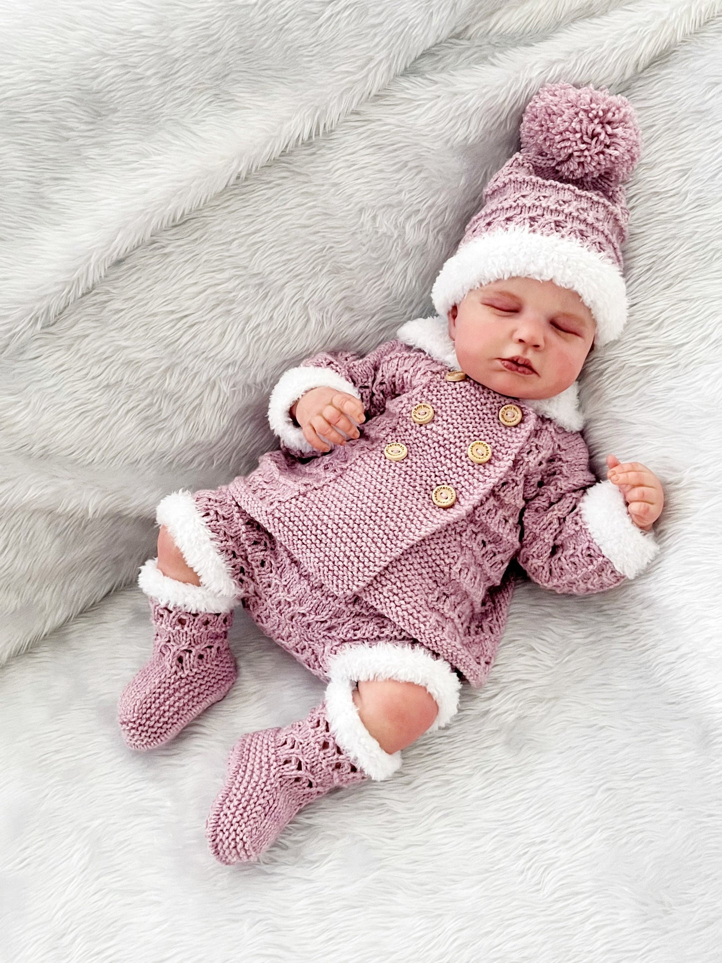 "Pixie” 4 Piece Set Knitting pattern for Reborn doll 16-22” or 0-3 Month Old Baby