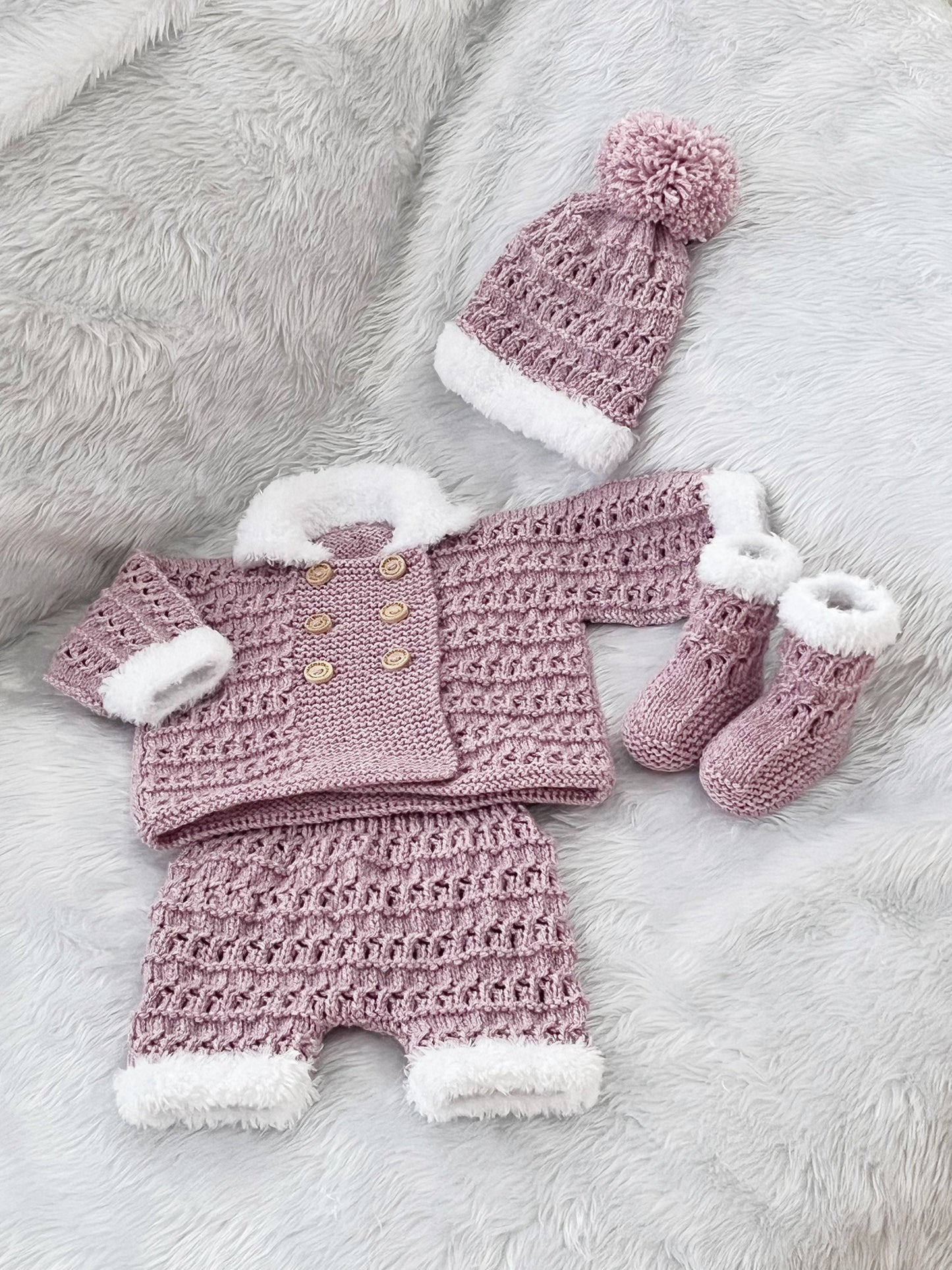 "Pixie” 4 Piece Set Knitting pattern for Reborn doll 16-22” or 0-3 Month Old Baby