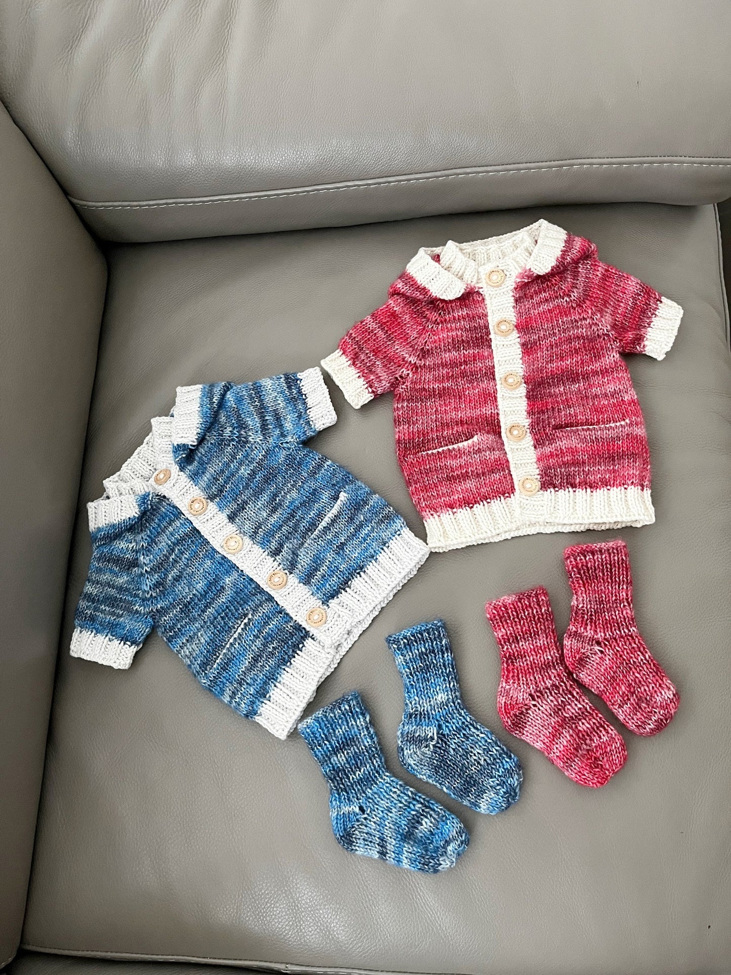 "Clay” 4 Piece Set Knitting pattern for Reborn doll 16-22” or 0-3 Month Old Baby