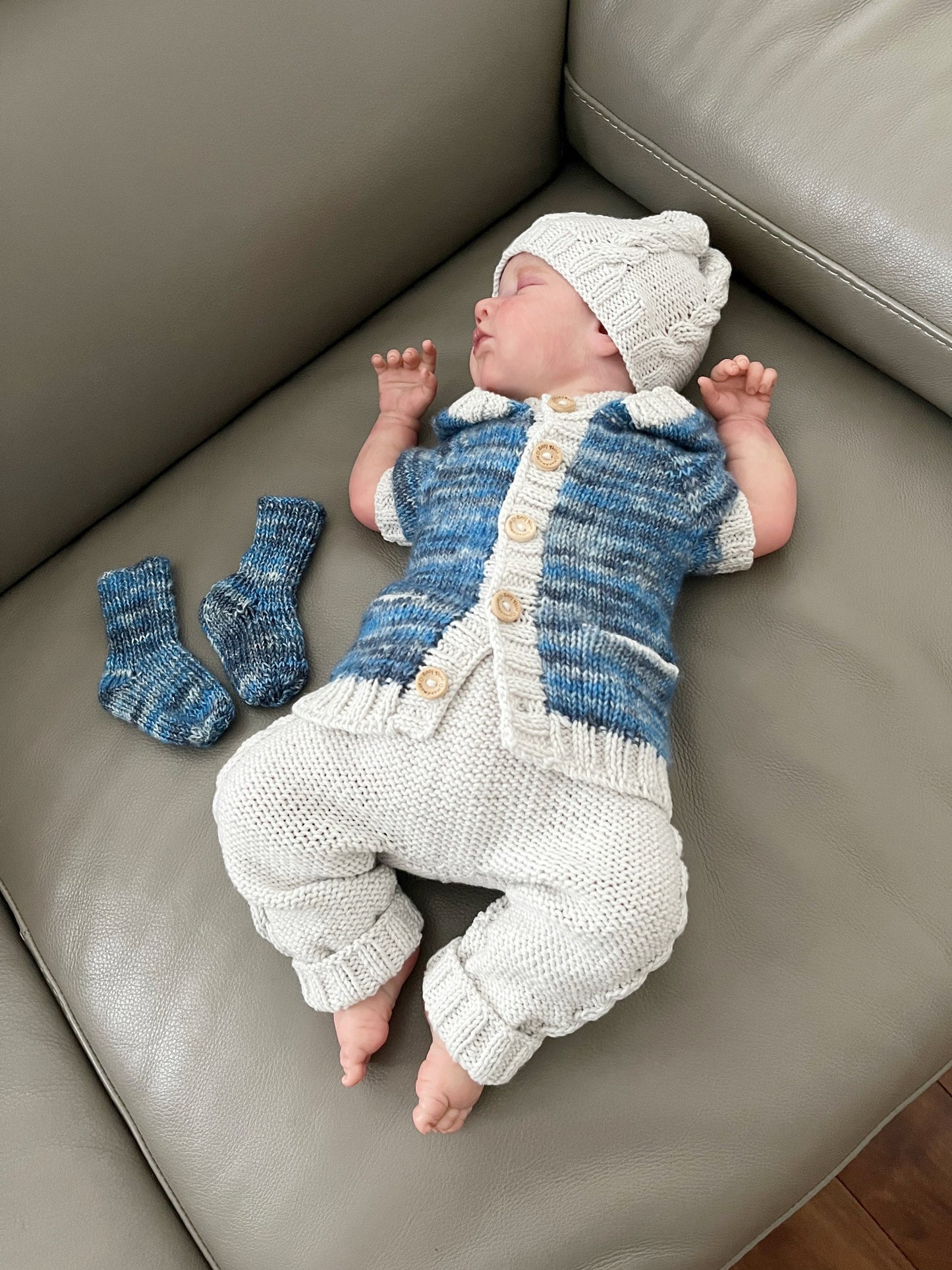 "Clay” 4 Piece Set Knitting pattern for Reborn doll 16-22” or 0-3 Month Old Baby