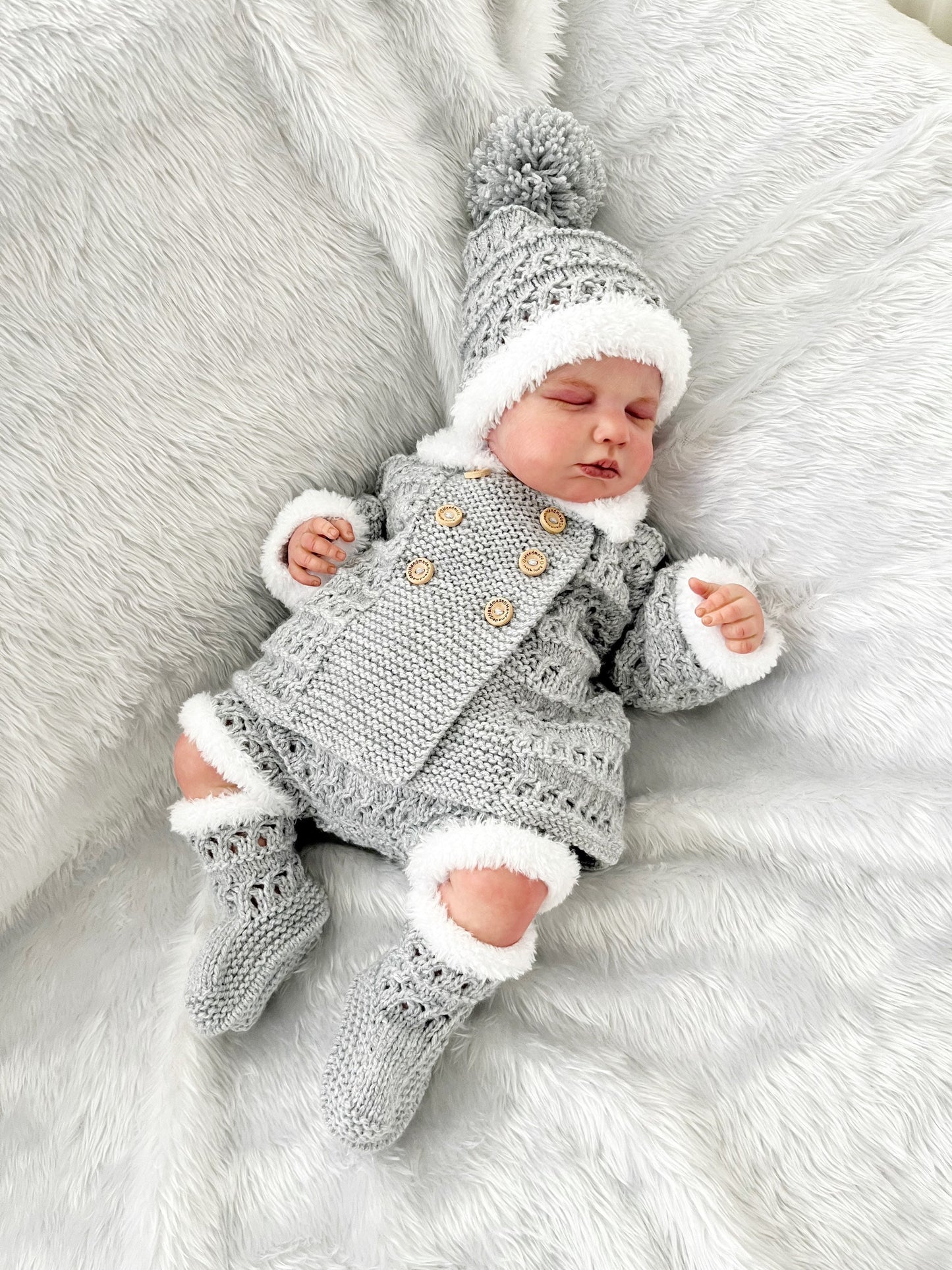 "Pixie” 4 Piece Set Knitting pattern for Reborn doll 16-22” or 0-3 Month Old Baby