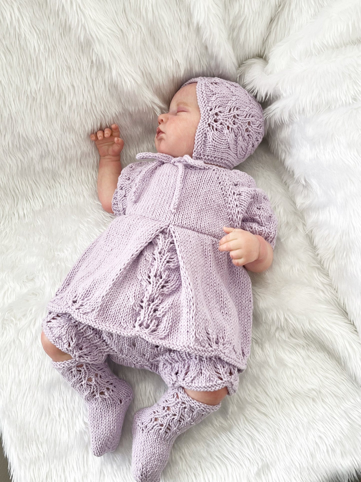"Matilda” 4 Piece Set Knitting pattern for Reborn doll 16-22” or 0-3 Month Old Baby