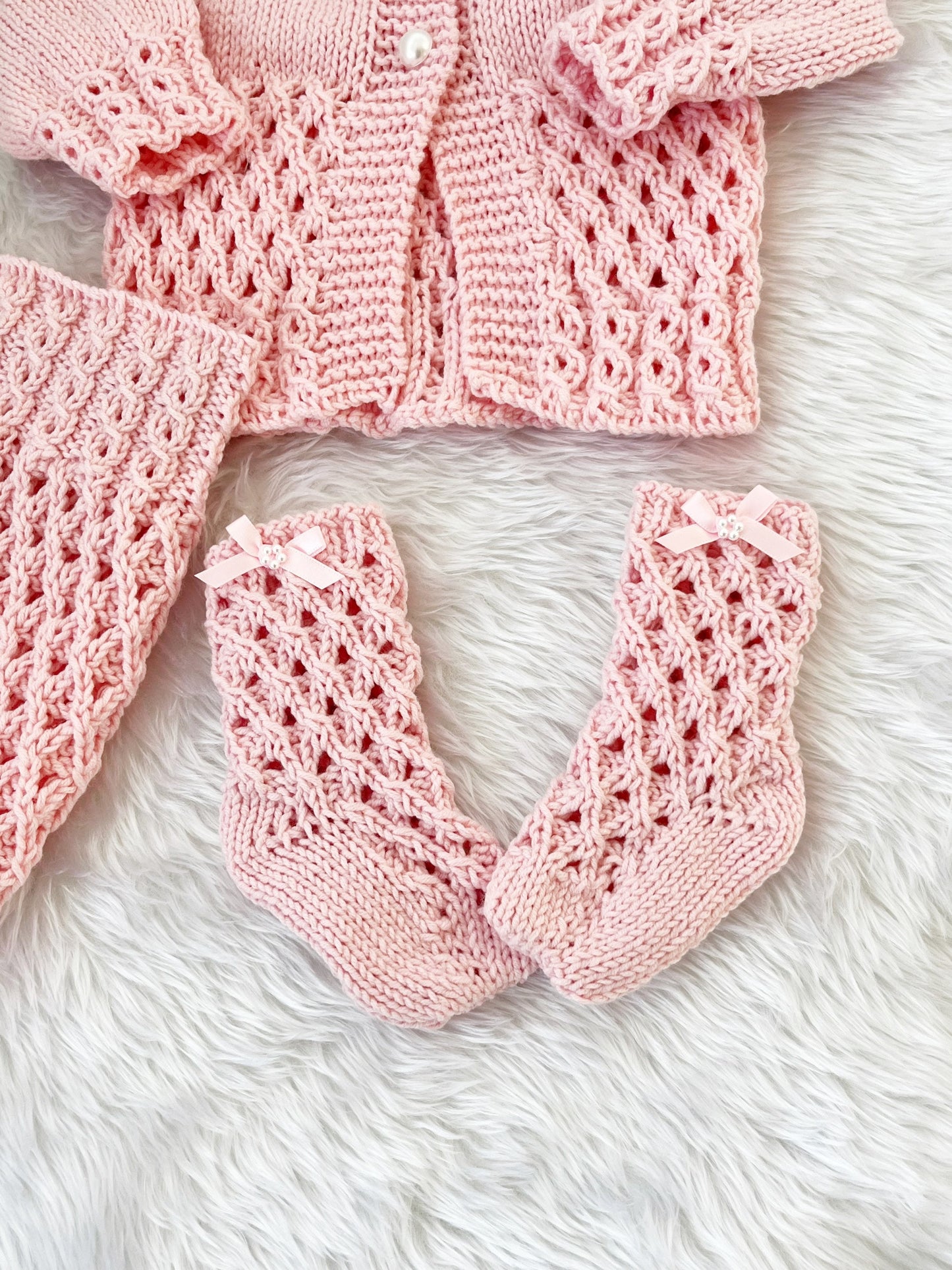 "Truffle” 4 Piece Set Knitting pattern for Reborn doll 16-22” or 0-3 Month Old Baby
