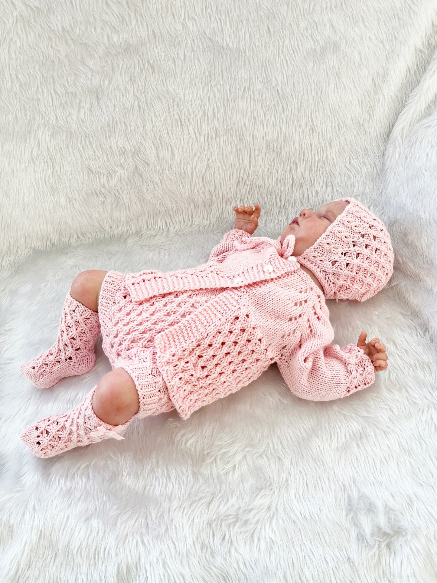"Truffle” 4 Piece Set Knitting pattern for Reborn doll 16-22” or 0-3 Month Old Baby
