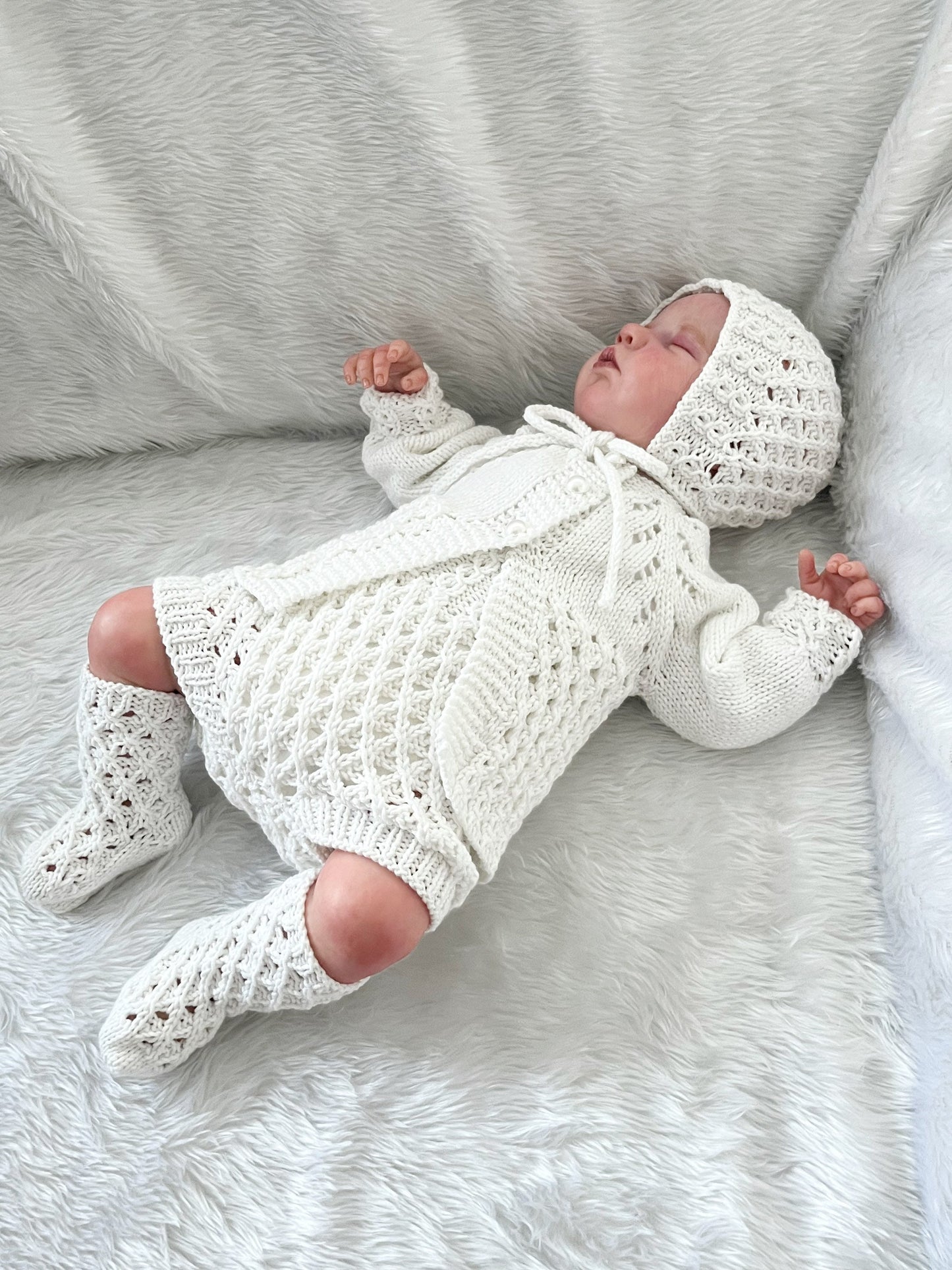 "Truffle” 4 Piece Set Knitting pattern for Reborn doll 16-22” or 0-3 Month Old Baby