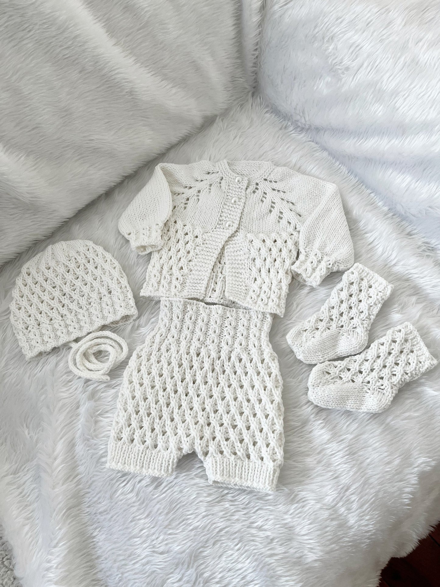 "Truffle” 4 Piece Set Knitting pattern for Reborn doll 16-22” or 0-3 Month Old Baby