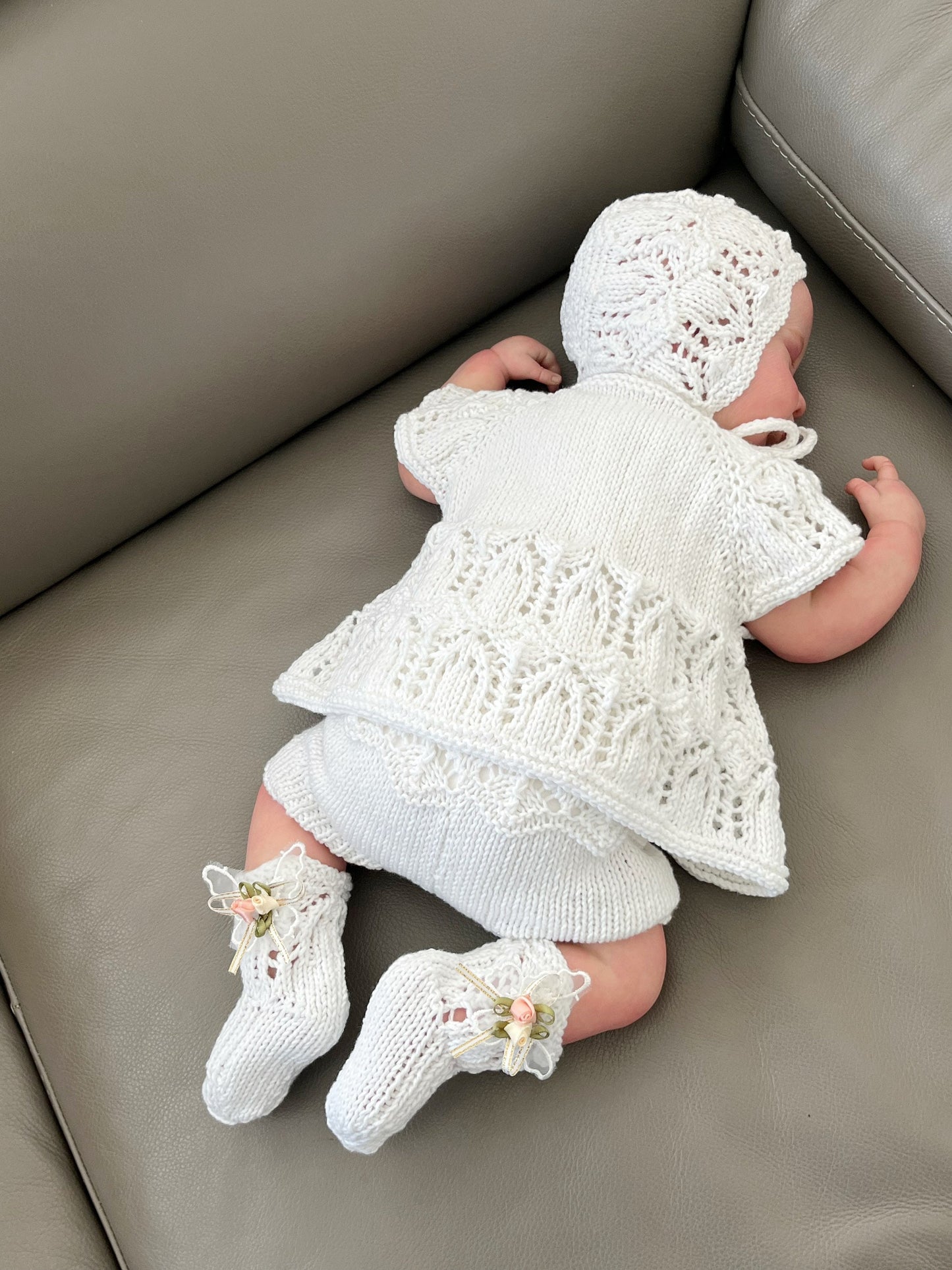"Edith” 4 Piece Knitting pattern set for Reborn doll 16 -22” or 0-3 Month Old Baby