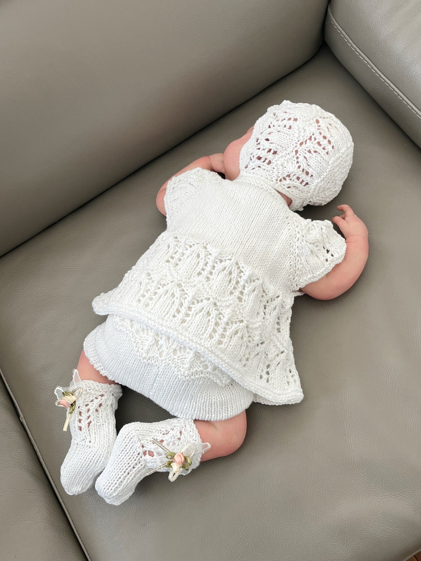 "Edith” 4 Piece Knitting pattern set for Reborn doll 16 -22” or 0-3 Month Old Baby