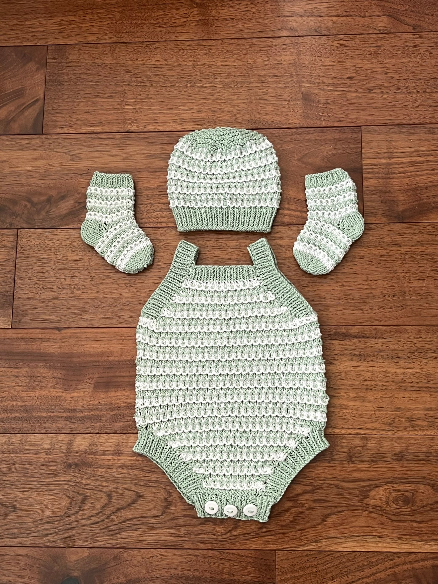 "Kiwi” Romper Knitting pattern set for Reborn doll 16 -22” or 0-3 Month Old Baby