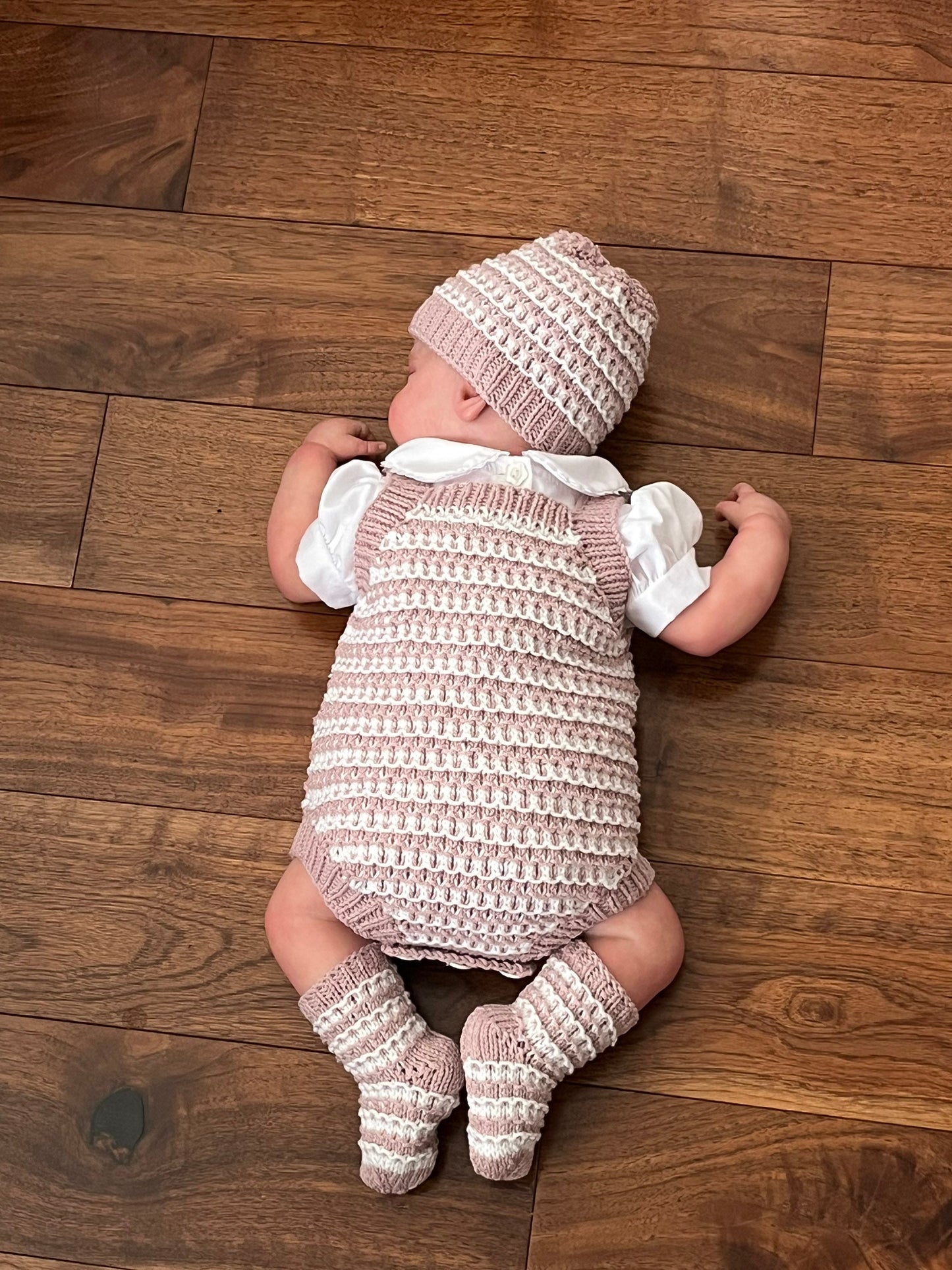 "Kiwi” Romper Knitting pattern set for Reborn doll 16 -22” or 0-3 Month Old Baby