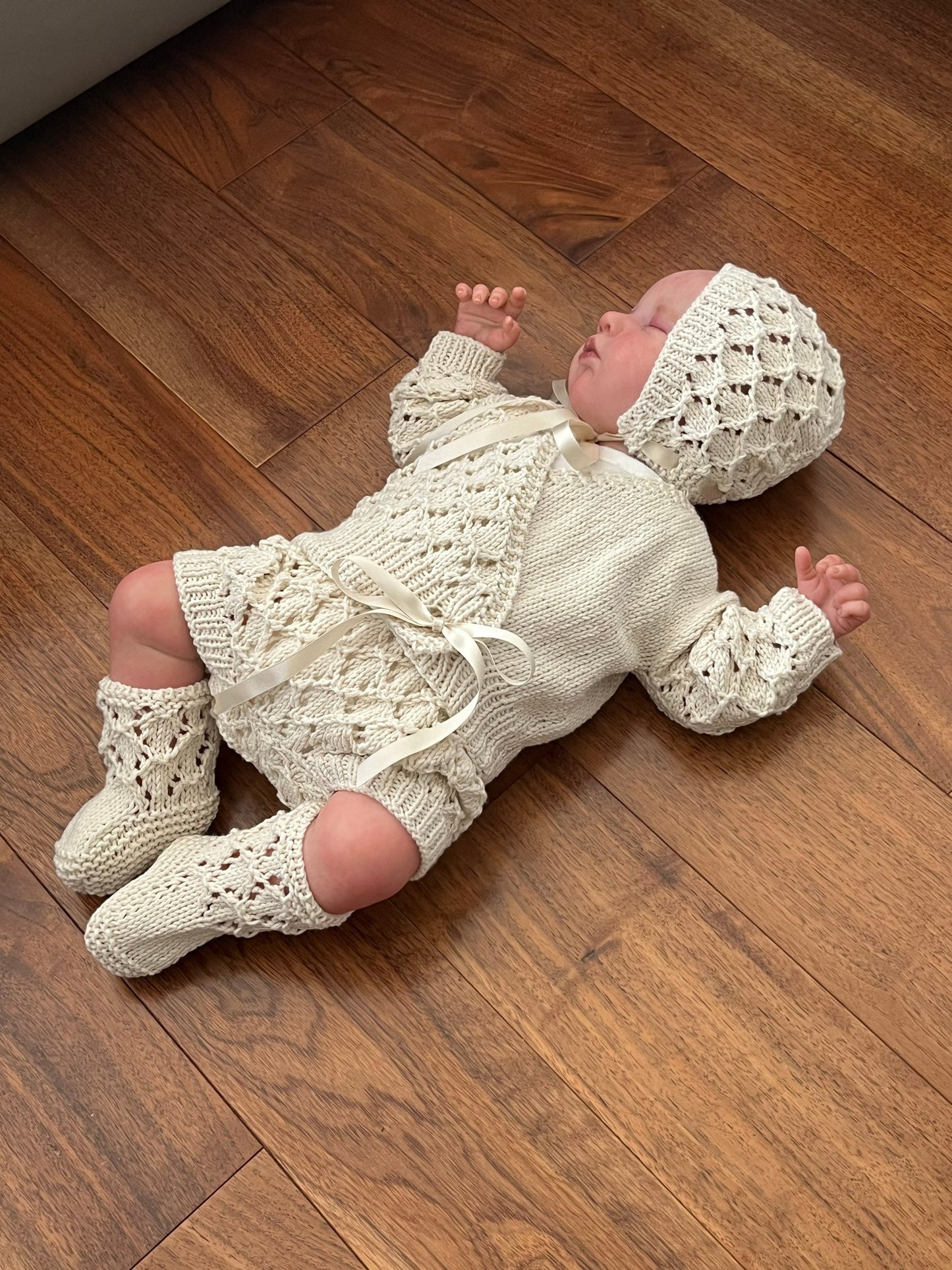 "Caraway” 4 Piece Set Knitting pattern for Reborn doll 16-22” or 0-3 Month Old Baby