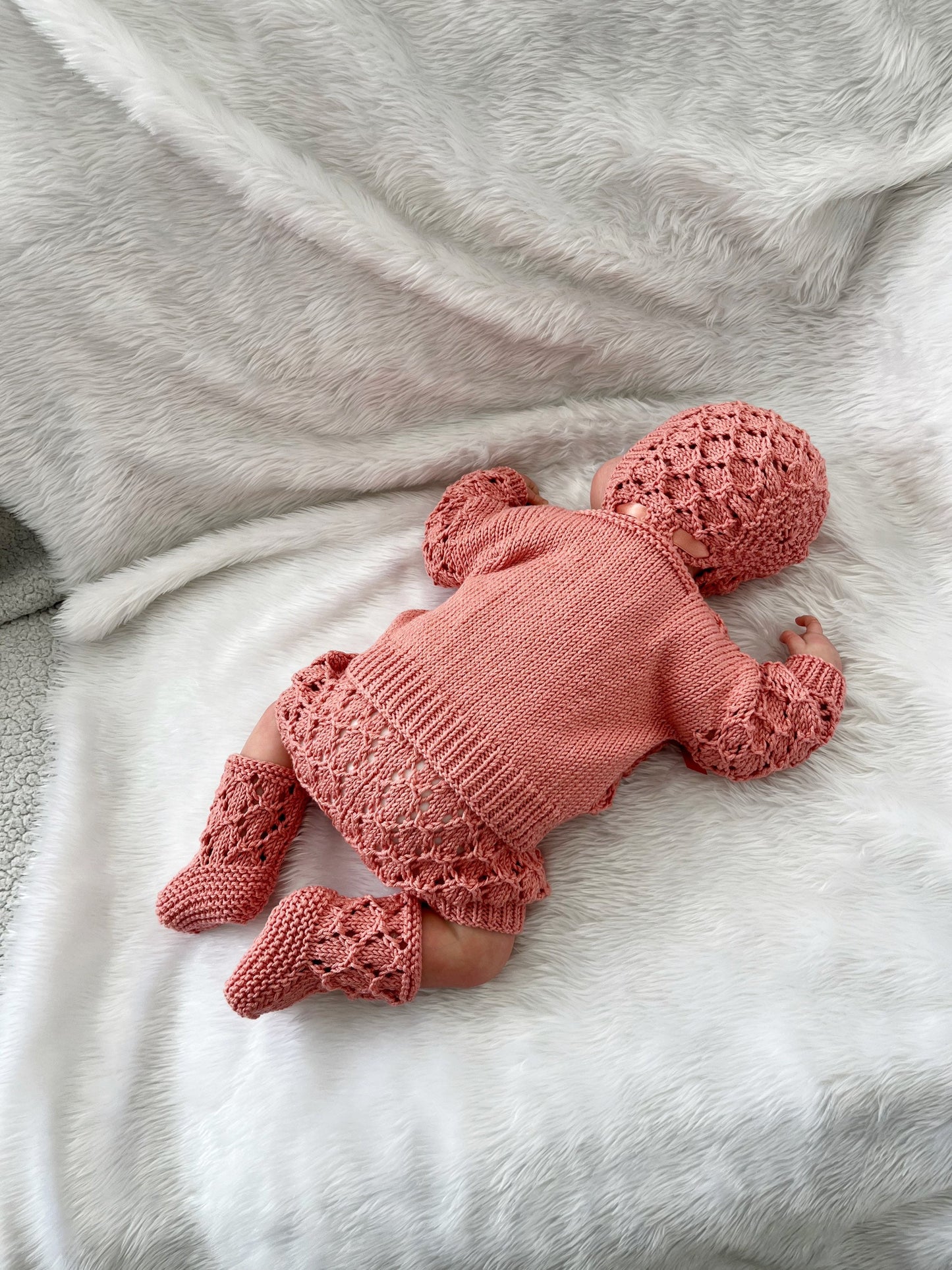 "Caraway” 4 Piece Set Knitting pattern for Reborn doll 16-22” or 0-3 Month Old Baby