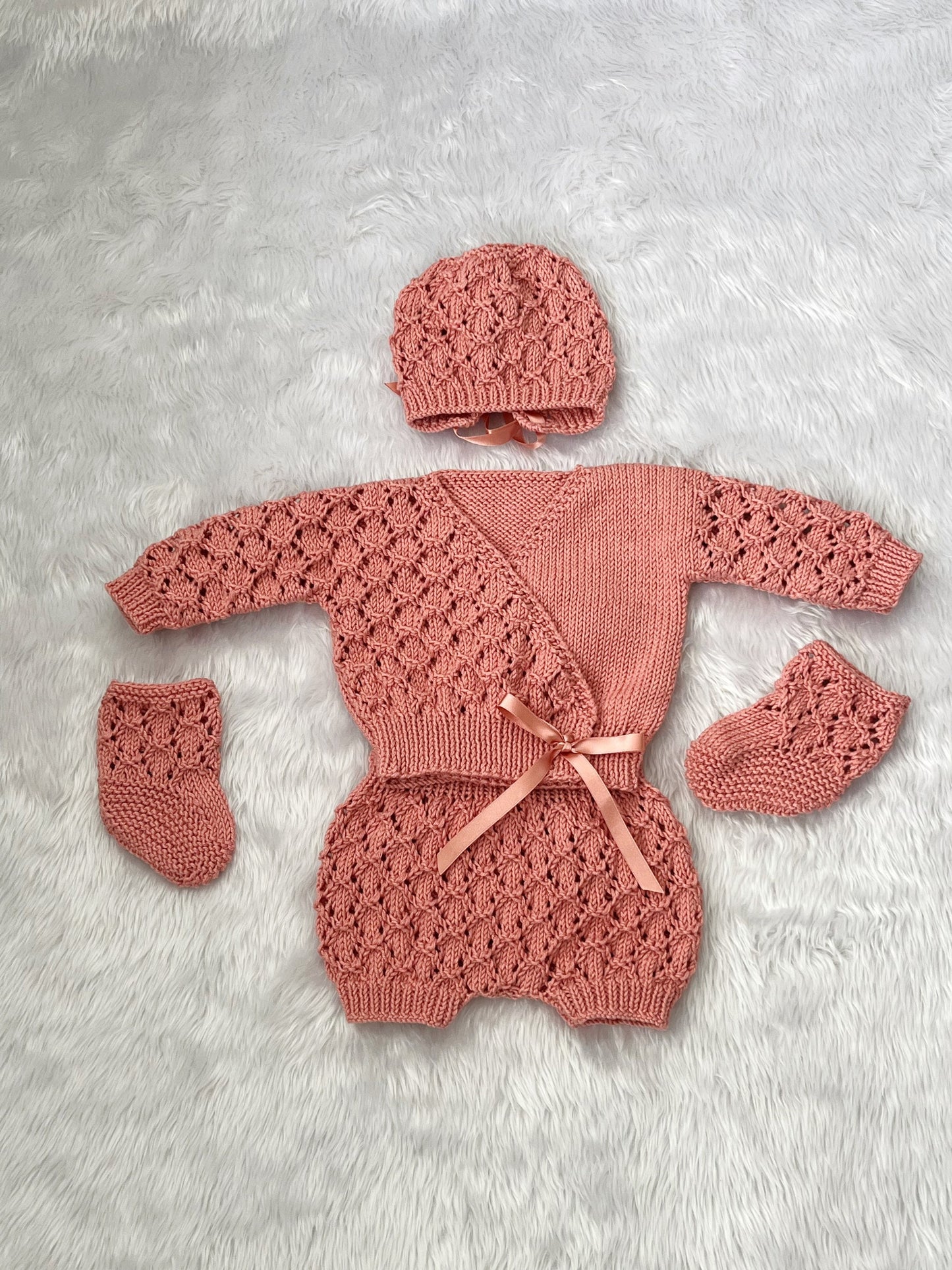 "Caraway” 4 Piece Set Knitting pattern for Reborn doll 16-22” or 0-3 Month Old Baby