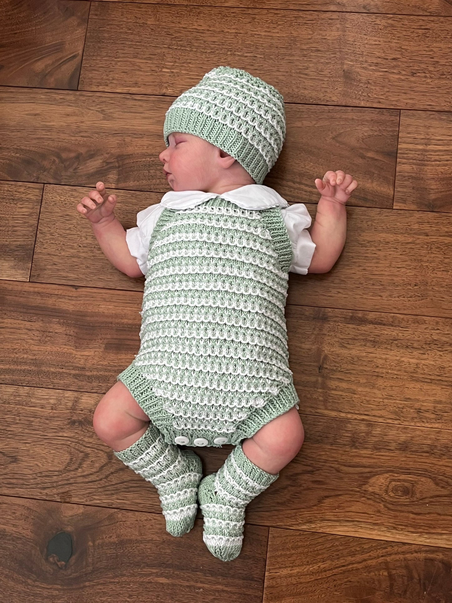 "Kiwi” Romper Knitting pattern set for Reborn doll 16 -22” or 0-3 Month Old Baby