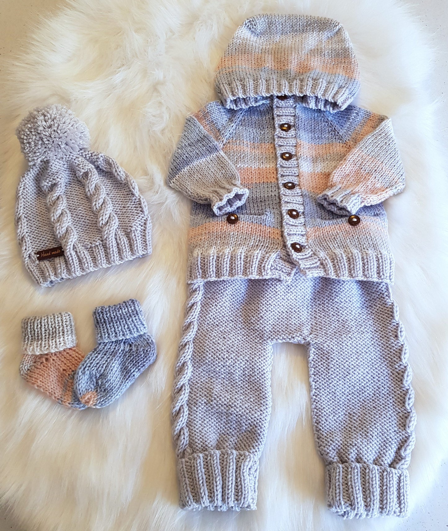 "Clay” 4 Piece Set Knitting pattern for Reborn doll 16-22” or 0-3 Month Old Baby