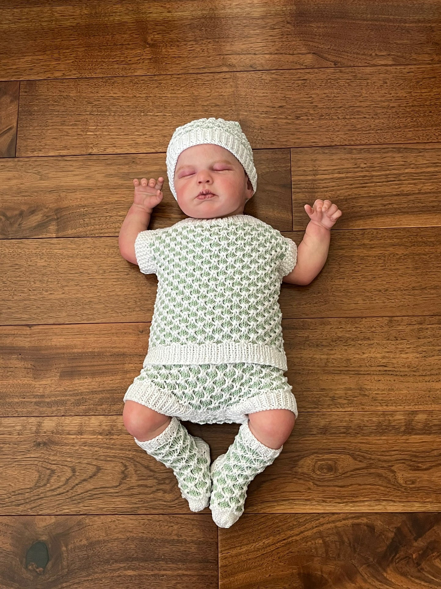 "Charlie” 4 Piece Set Knitting pattern for Reborn doll 16-22” or 0-3 Month Old Baby