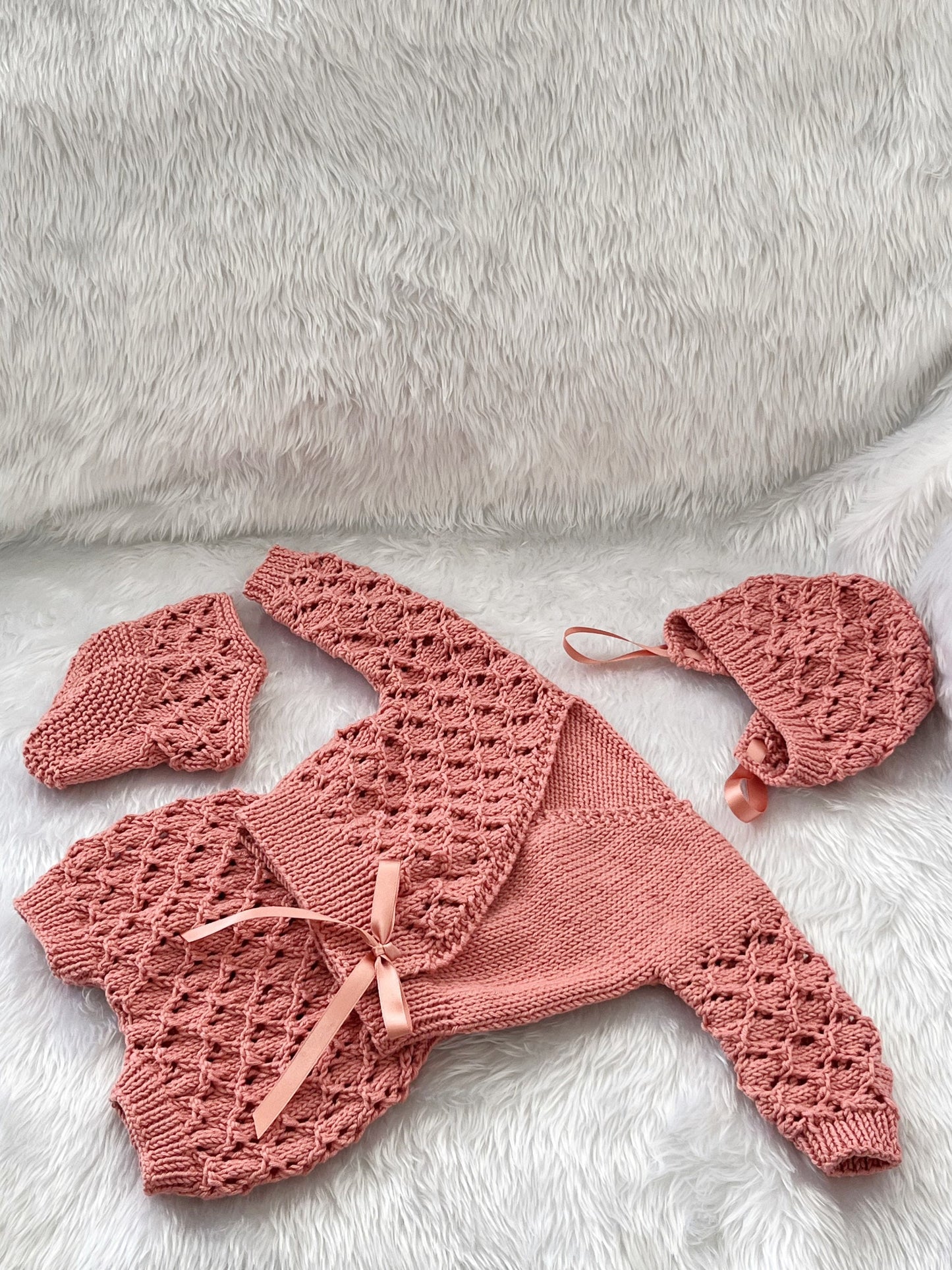 "Caraway” 4 Piece Set Knitting pattern for Reborn doll 16-22” or 0-3 Month Old Baby