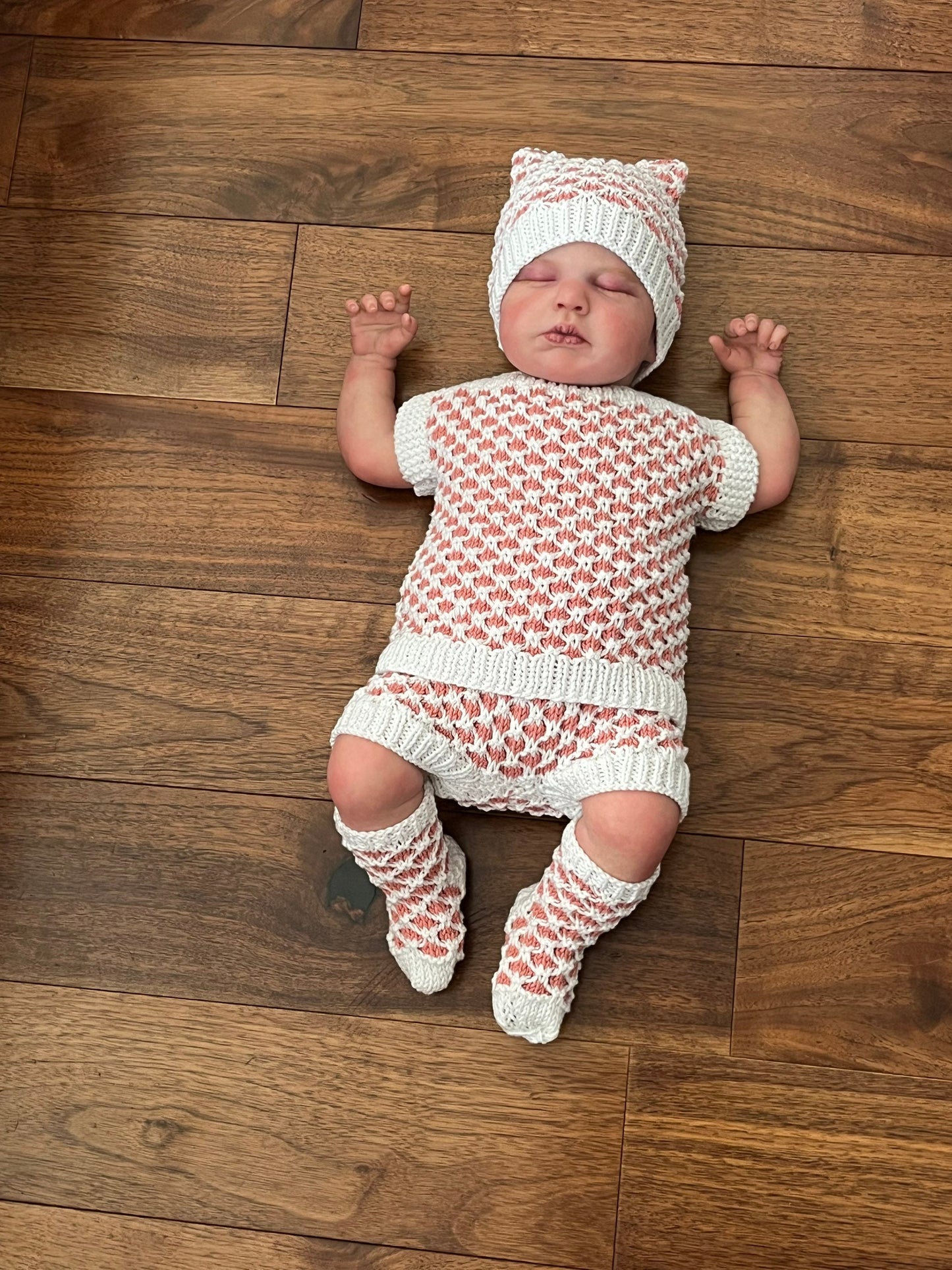 "Charlie” 4 Piece Set Knitting pattern for Reborn doll 16-22” or 0-3 Month Old Baby