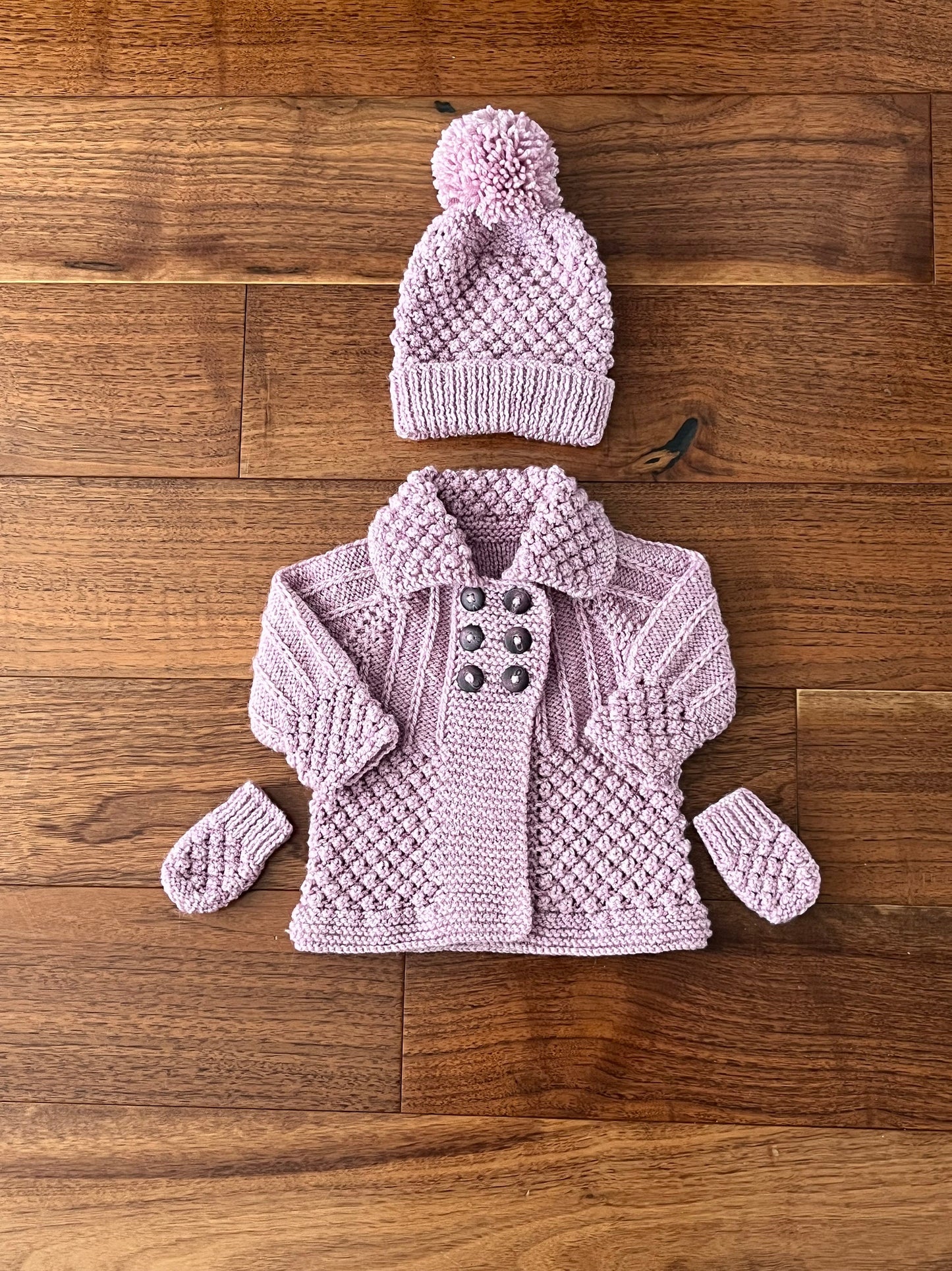 "Enchanted” 3 Piece Coat Set Knitting pattern for Reborn doll 16-22” or 0-3 Month Old Baby