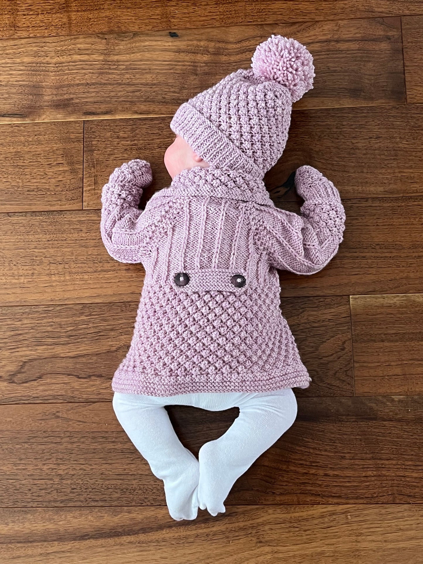 "Enchanted” 3 Piece Coat Set Knitting pattern for Reborn doll 16-22” or 0-3 Month Old Baby