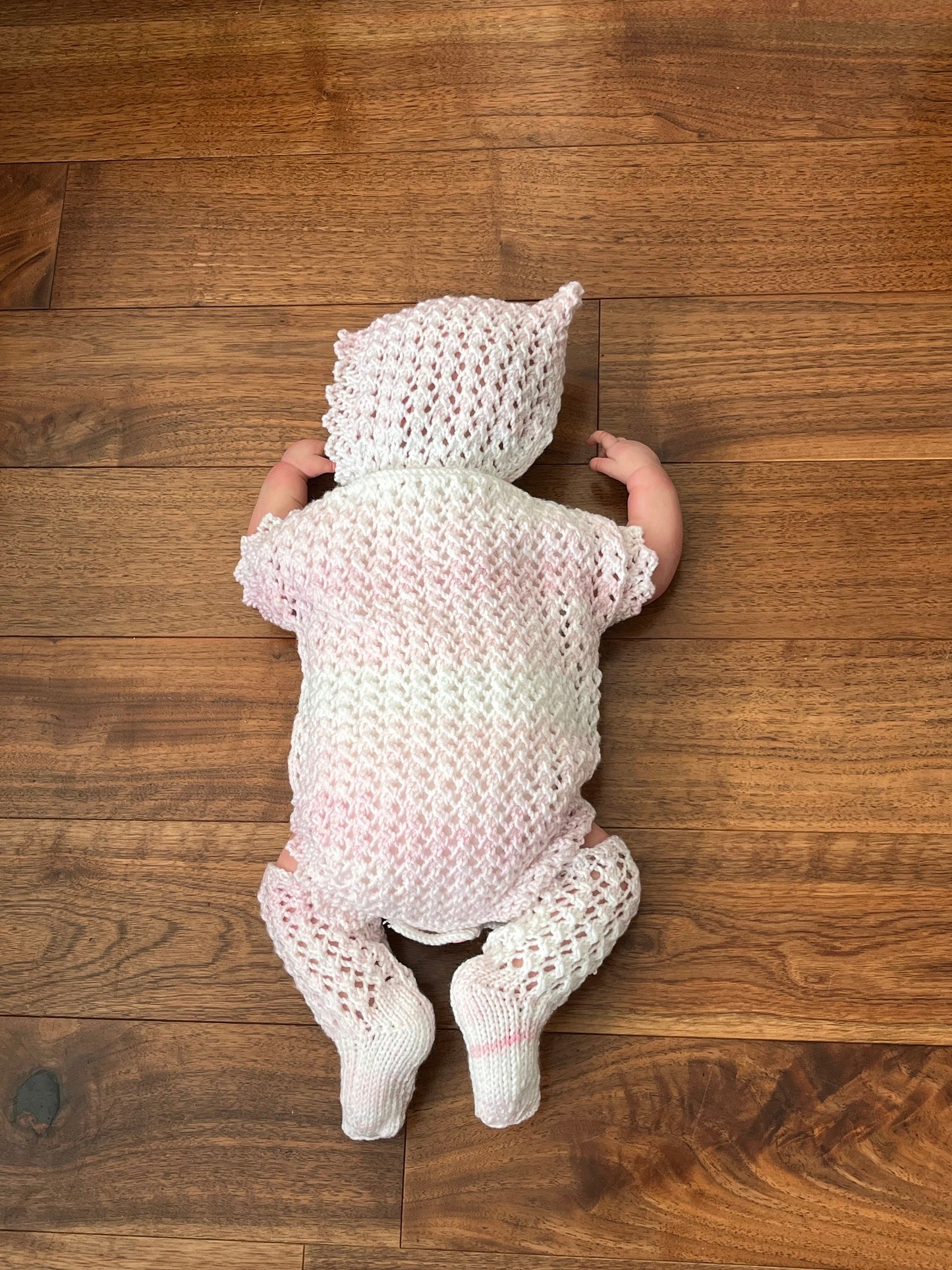 "Macey” Romper Knitting pattern for Reborn doll 18 -24” or 0-6 Month Old Baby