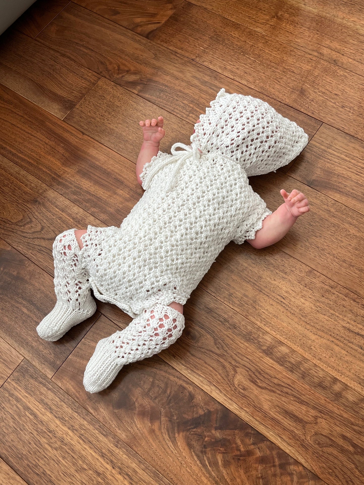 "Macey” Romper Knitting pattern for Reborn doll 18 -24” or 0-6 Month Old Baby
