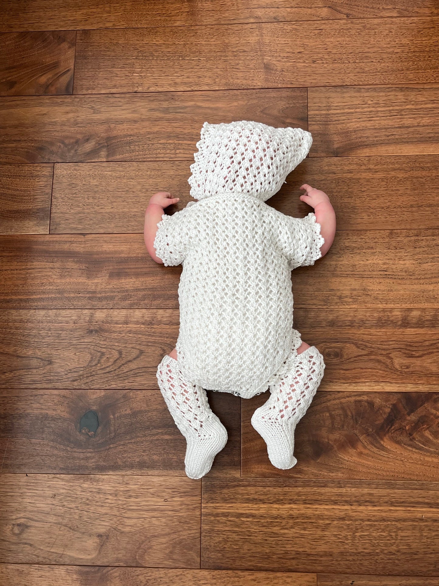 "Macey” Romper Knitting pattern for Reborn doll 18 -24” or 0-6 Month Old Baby