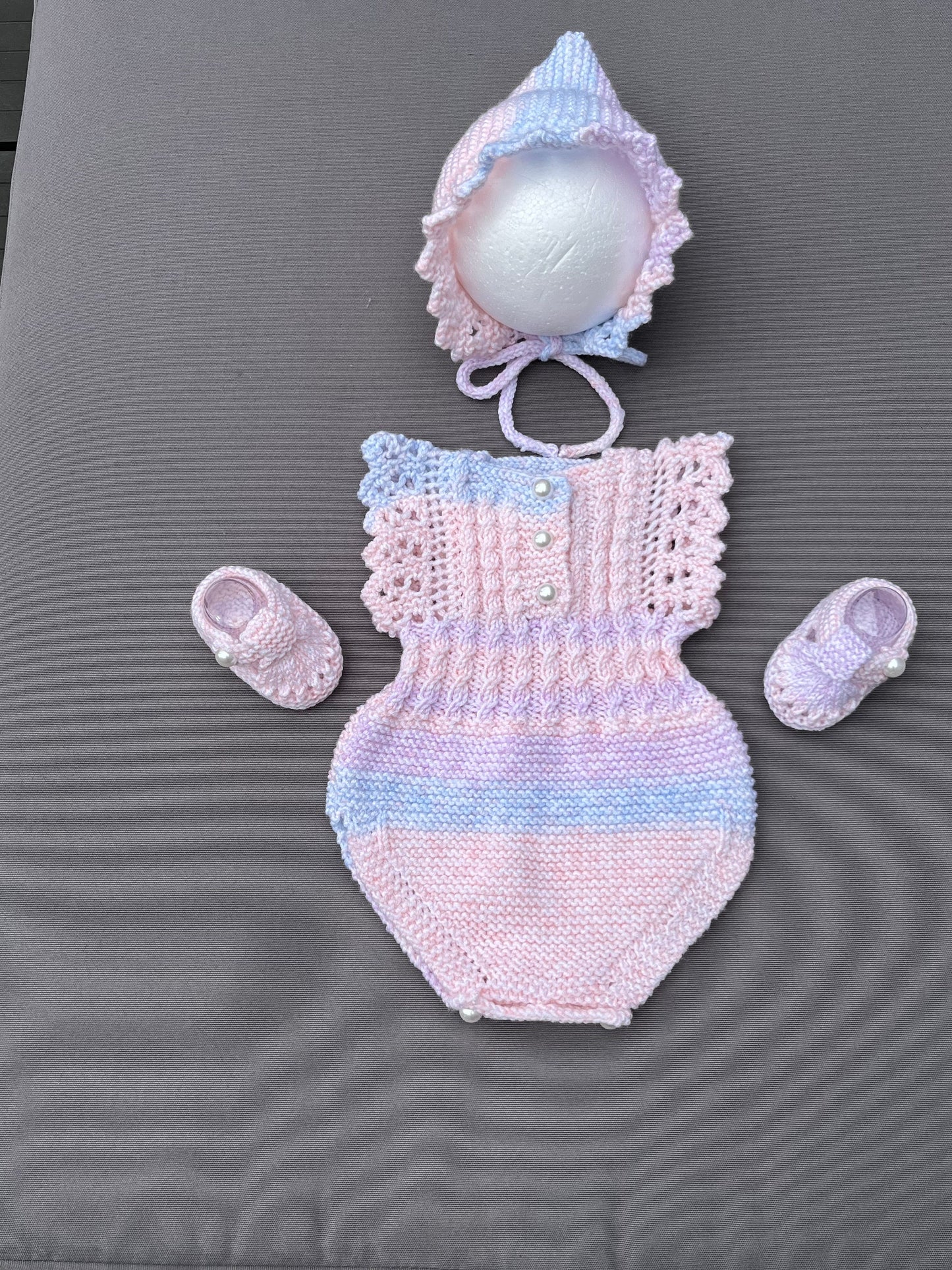 "Florence” Romper Knitting pattern for Reborn doll 16 -22” or 0-3 Month Old Baby