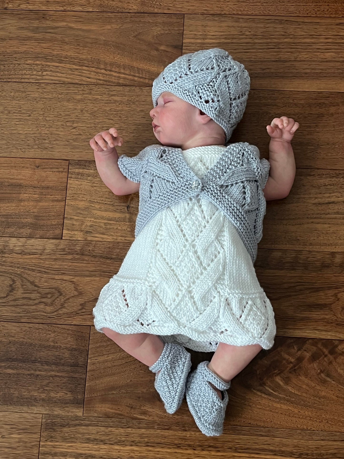 "Lou Lou” 4 Piece Set Knitting pattern for Reborn doll 16-22” or 0-3 Month Old Baby