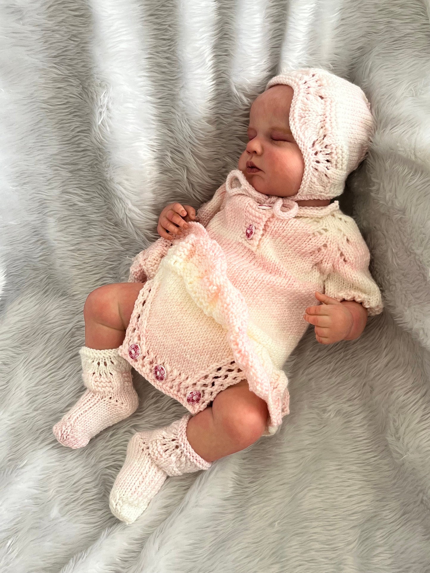 "Venice" Romper knitting pattern for reborn doll 16-22" or 0-3 Month old baby