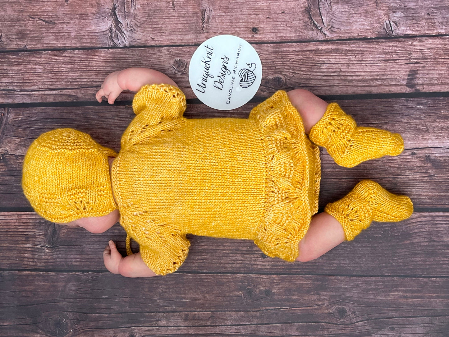 "Venice" Romper knitting pattern for reborn doll 16-22" or 0-3 Month old baby