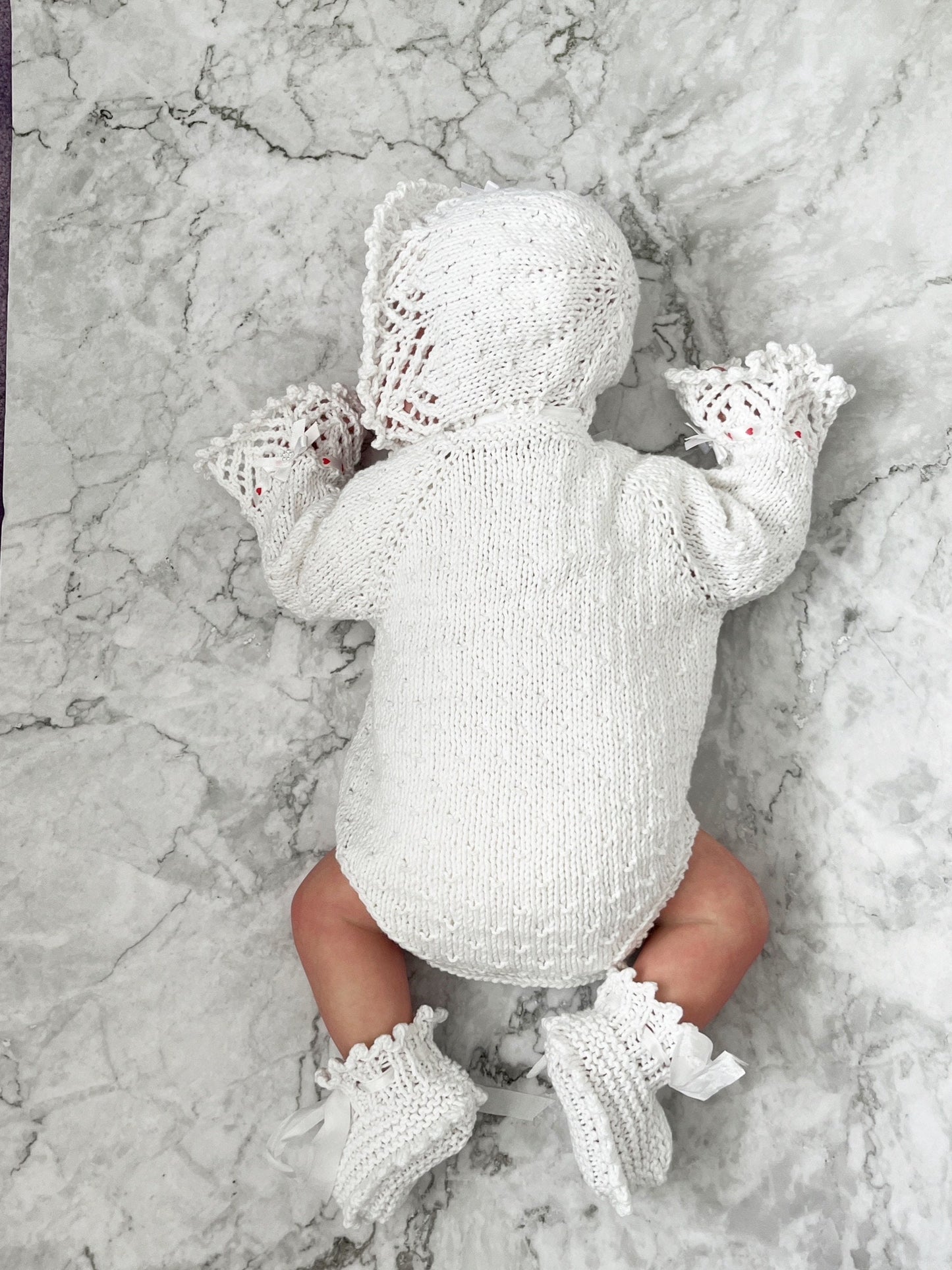 "Chelsea" Romper knitting pattern for reborn doll 16-22" or 0-3 Month old baby