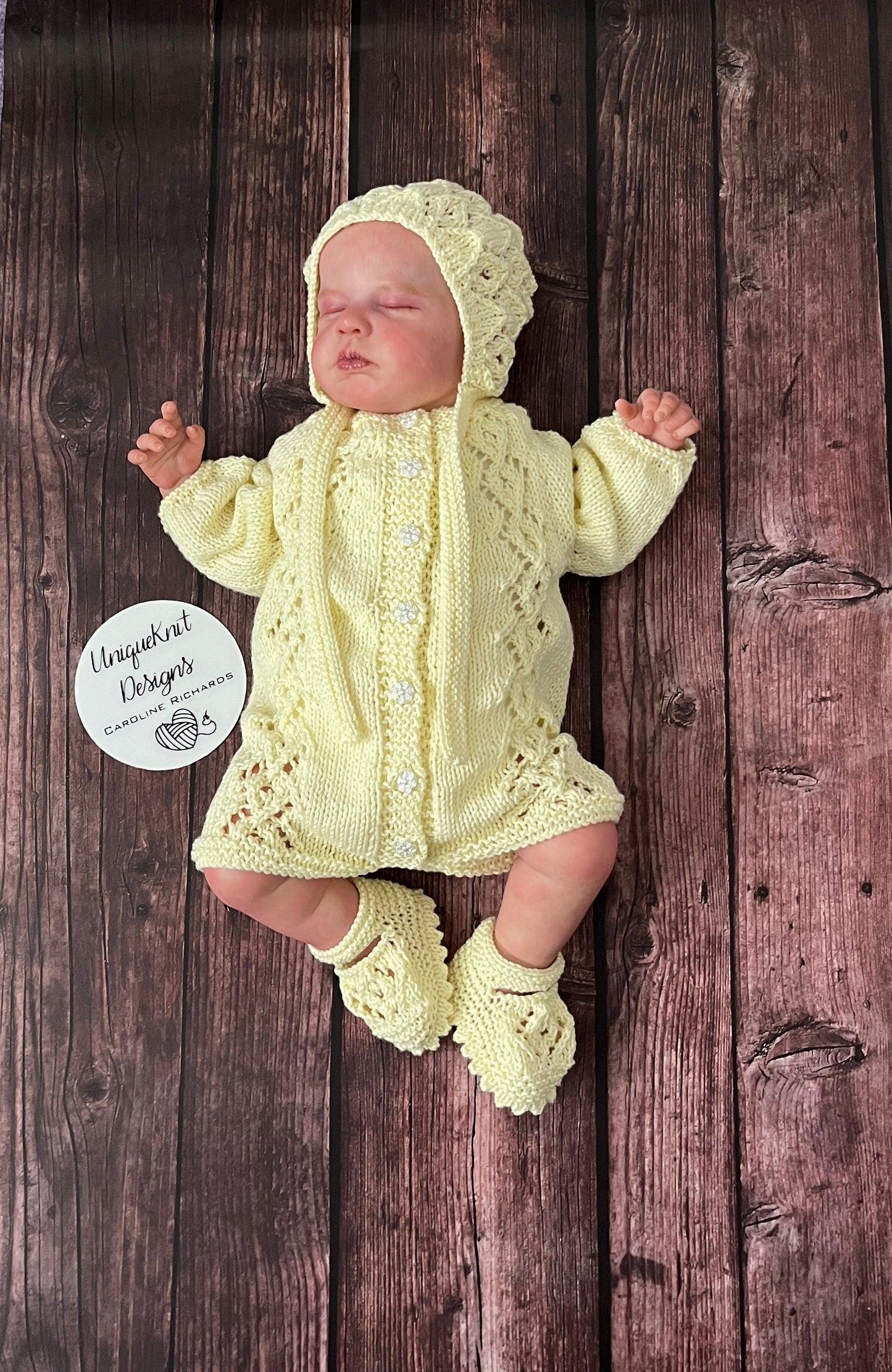 "Annabelle" Romper knitting pattern for reborn doll 16-22" or 0-3 Month old baby
