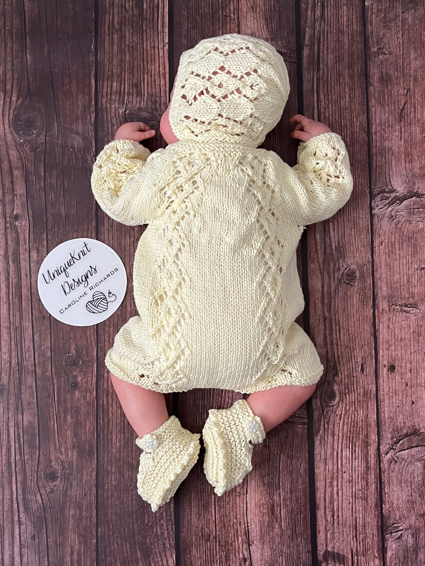 "Annabelle" Romper knitting pattern for reborn doll 16-22" or 0-3 Month old baby