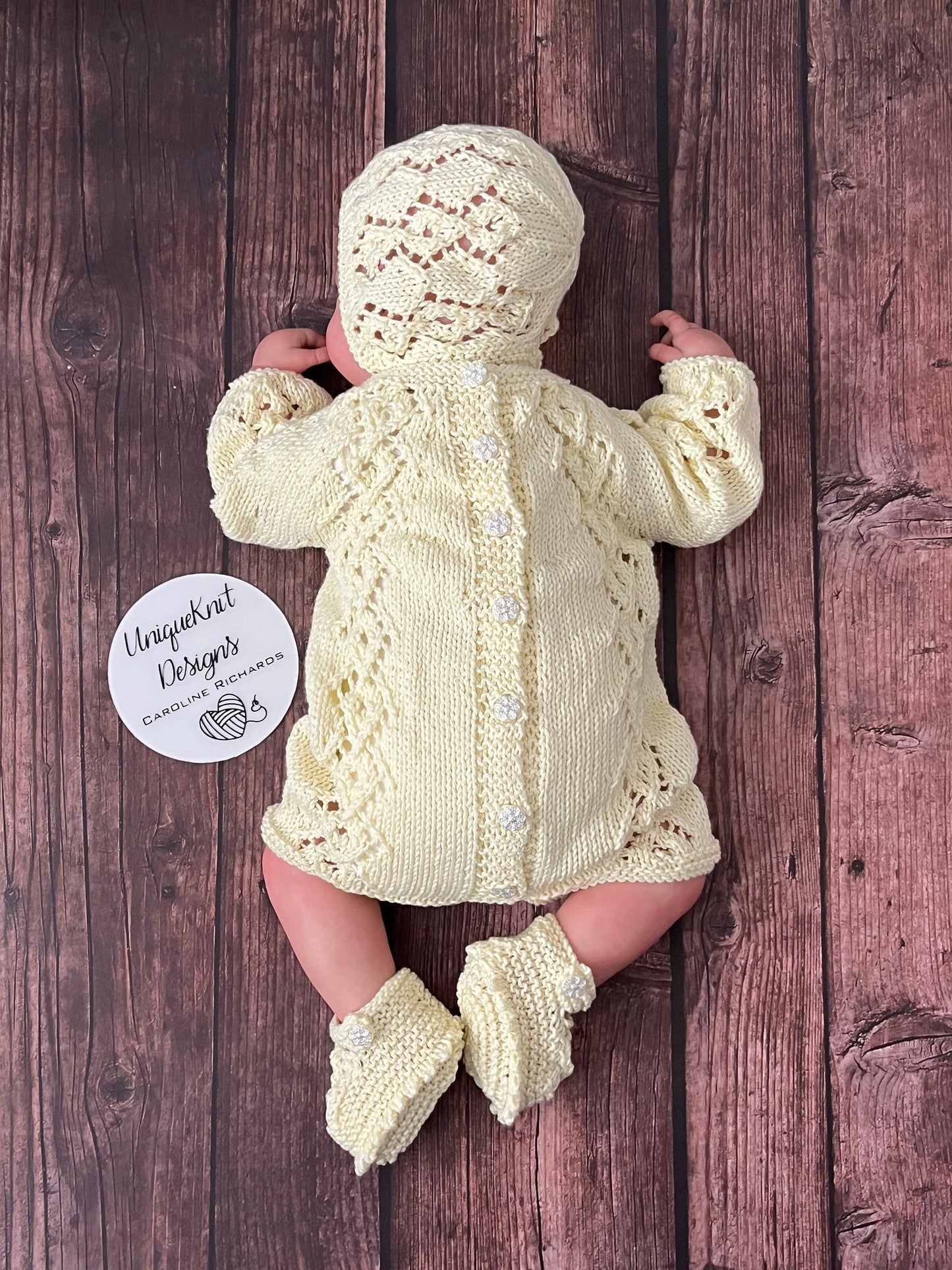 "Annabelle" Romper knitting pattern for reborn doll 16-22" or 0-3 Month old baby