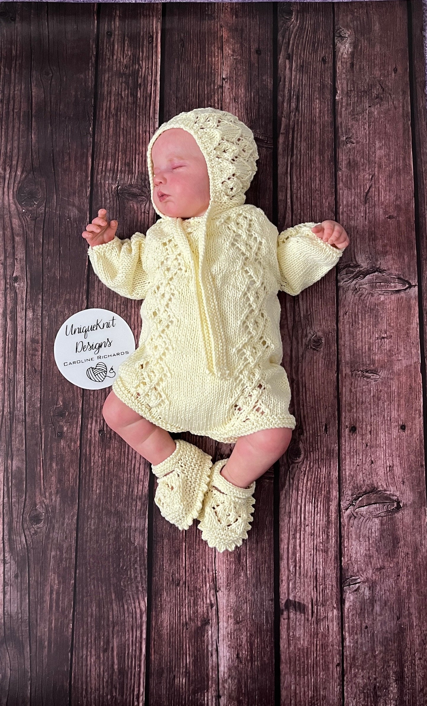 "Annabelle" Romper knitting pattern for reborn doll 16-22" or 0-3 Month old baby