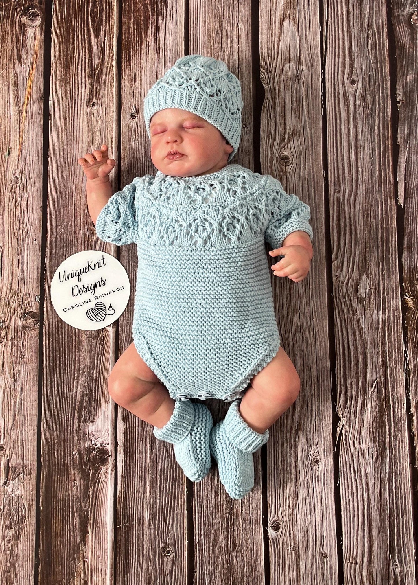 "Pistachio" Romper knitting pattern for reborn doll 16-22" or 0-3 Month old baby