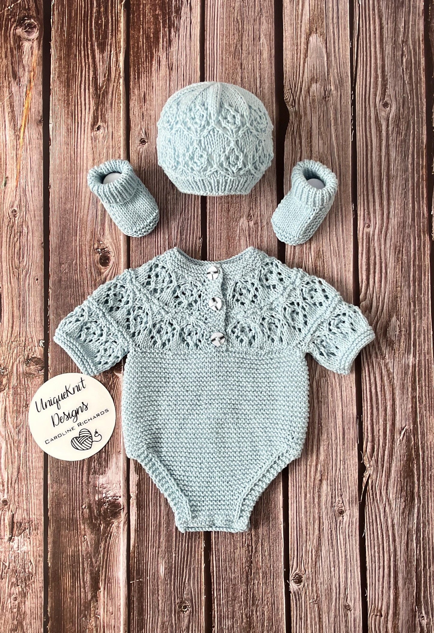 "Pistachio" Romper knitting pattern for reborn doll 16-22" or 0-3 Month old baby