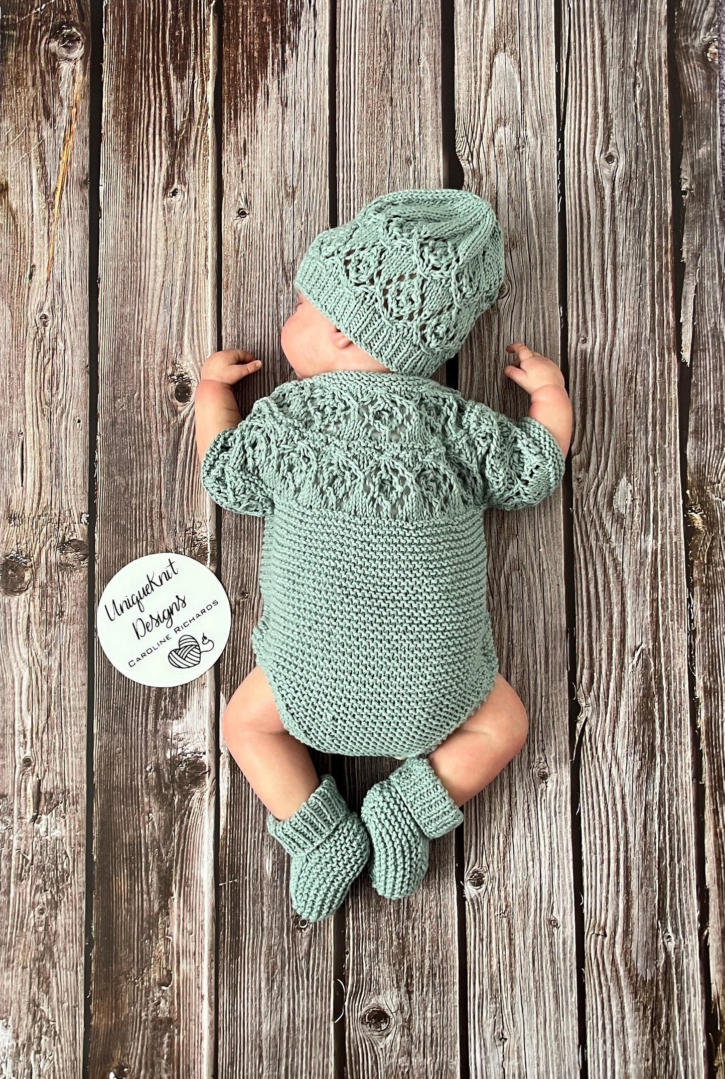 "Pistachio" Romper knitting pattern for reborn doll 16-22" or 0-3 Month old baby