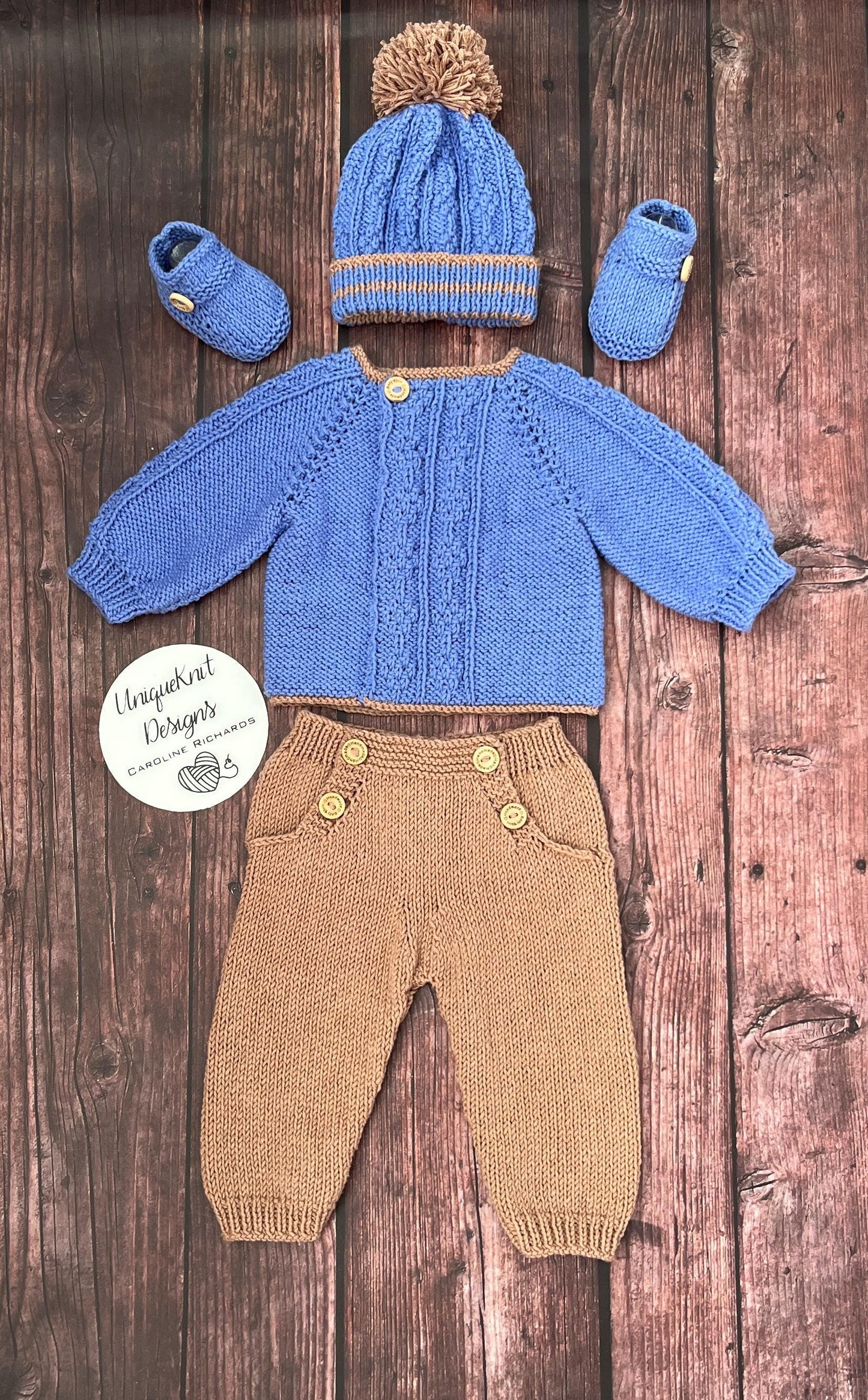 "Kieron” Multi-piece Knitting pattern for Reborn doll 16 -22” or 0-3 Month Old Baby