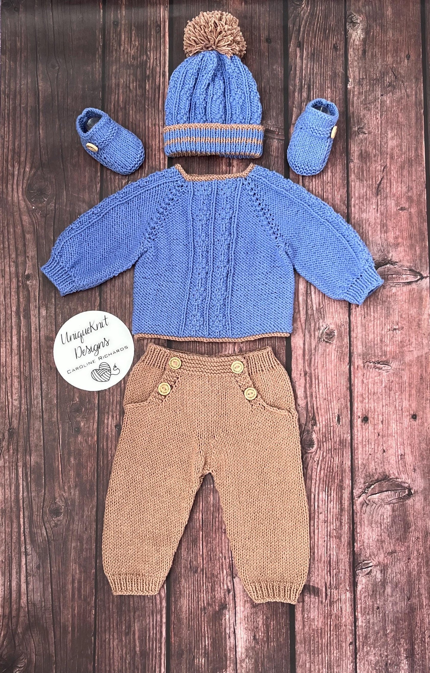 "Kieron” Multi-piece Knitting pattern for Reborn doll 16 -22” or 0-3 Month Old Baby
