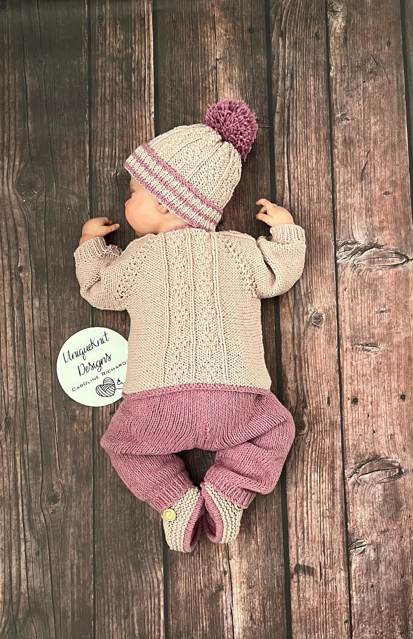 "Kieron” Multi-piece Knitting pattern for Reborn doll 16 -22” or 0-3 Month Old Baby