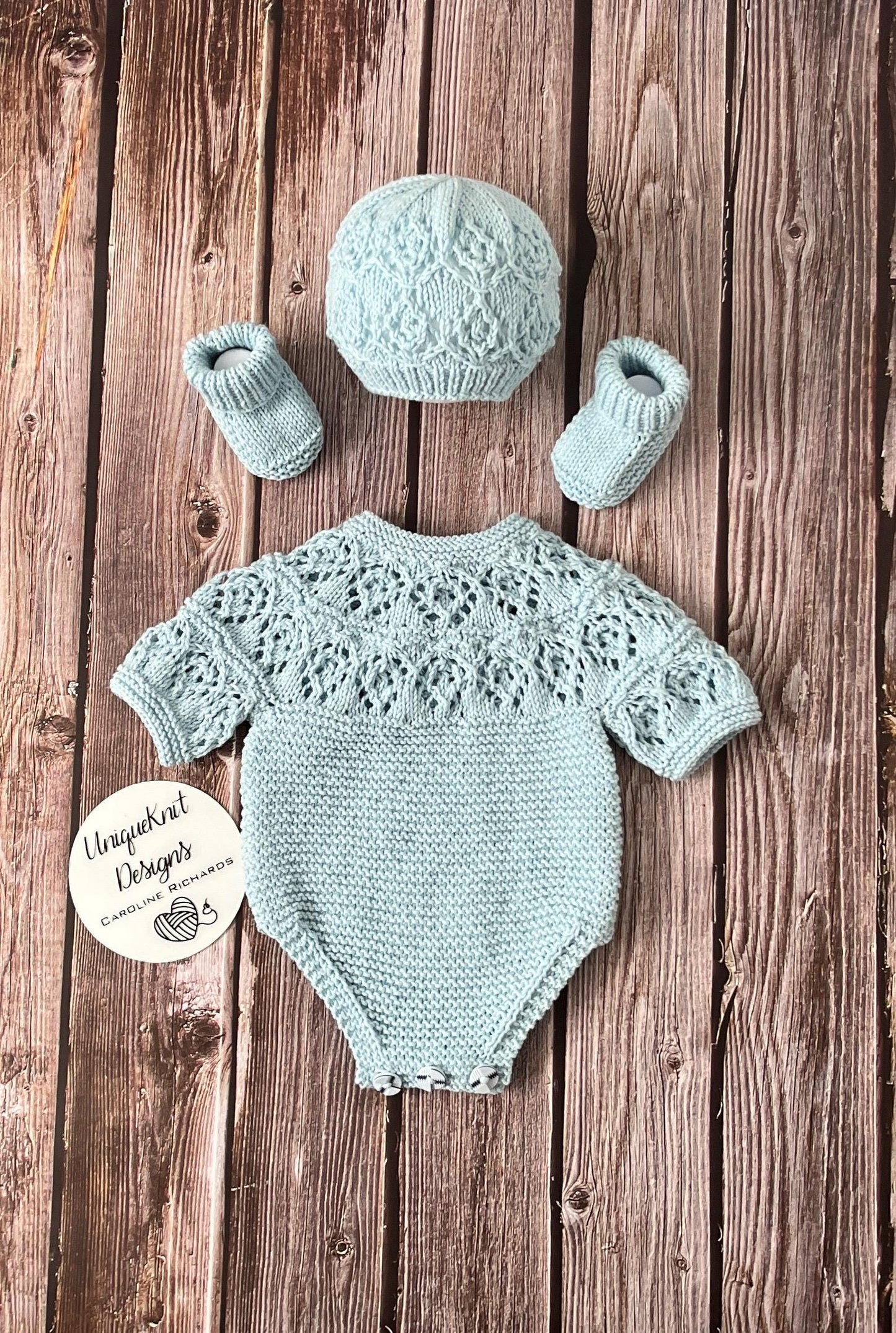 "Pistachio" Romper knitting pattern for reborn doll 16-22" or 0-3 Month old baby