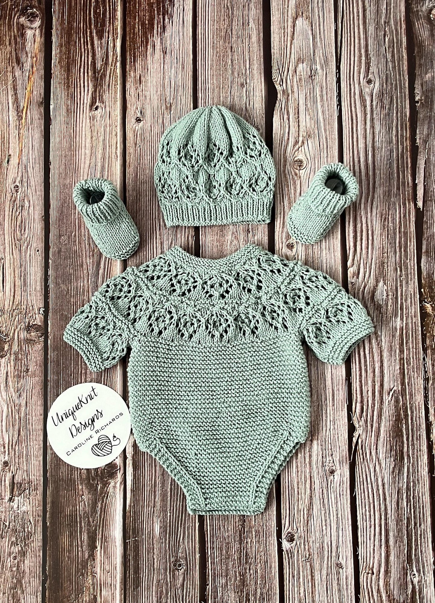 "Pistachio" Romper knitting pattern for reborn doll 16-22" or 0-3 Month old baby